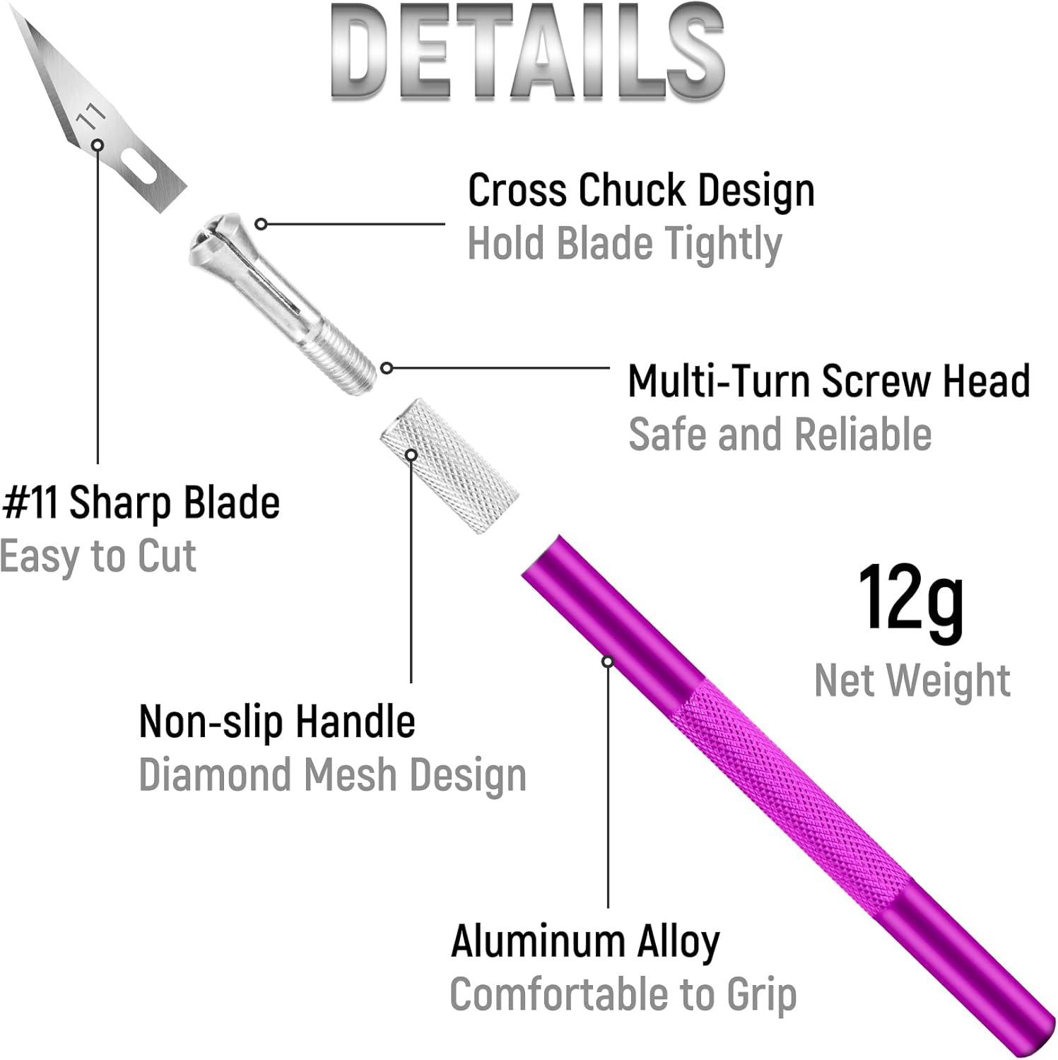 image:image10 Pack Exacto Knife Set Precision Craft Knife Hobby Knife Art Knife with Sharp Blades for Paper Cutting Carving Scrapbooking and DIY PurpleMulticolored