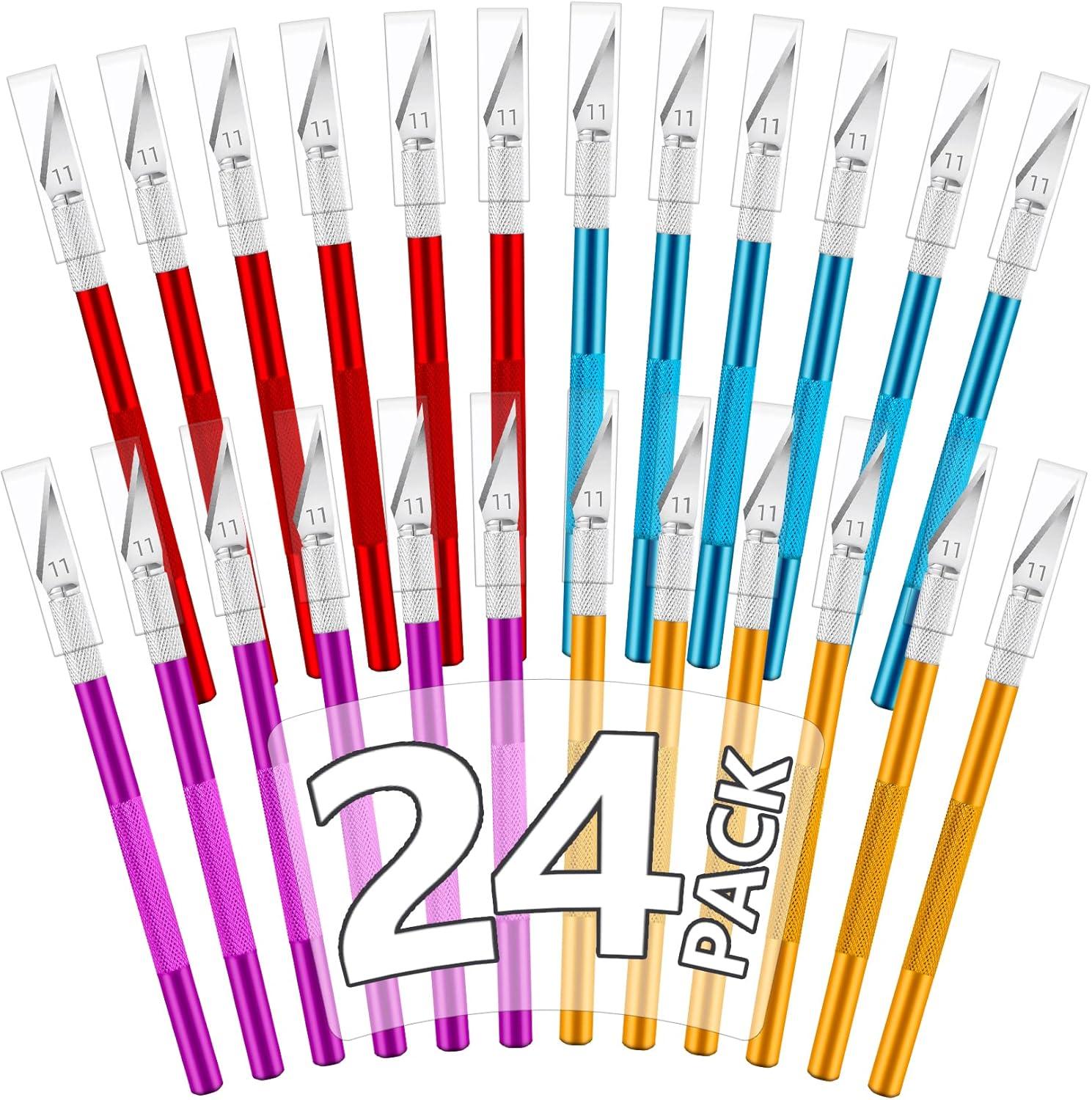 image:image10 Pack Exacto Knife Set Precision Craft Knife Hobby Knife Art Knife with Sharp Blades for Paper Cutting Carving Scrapbooking and DIY PurpleMulticolored