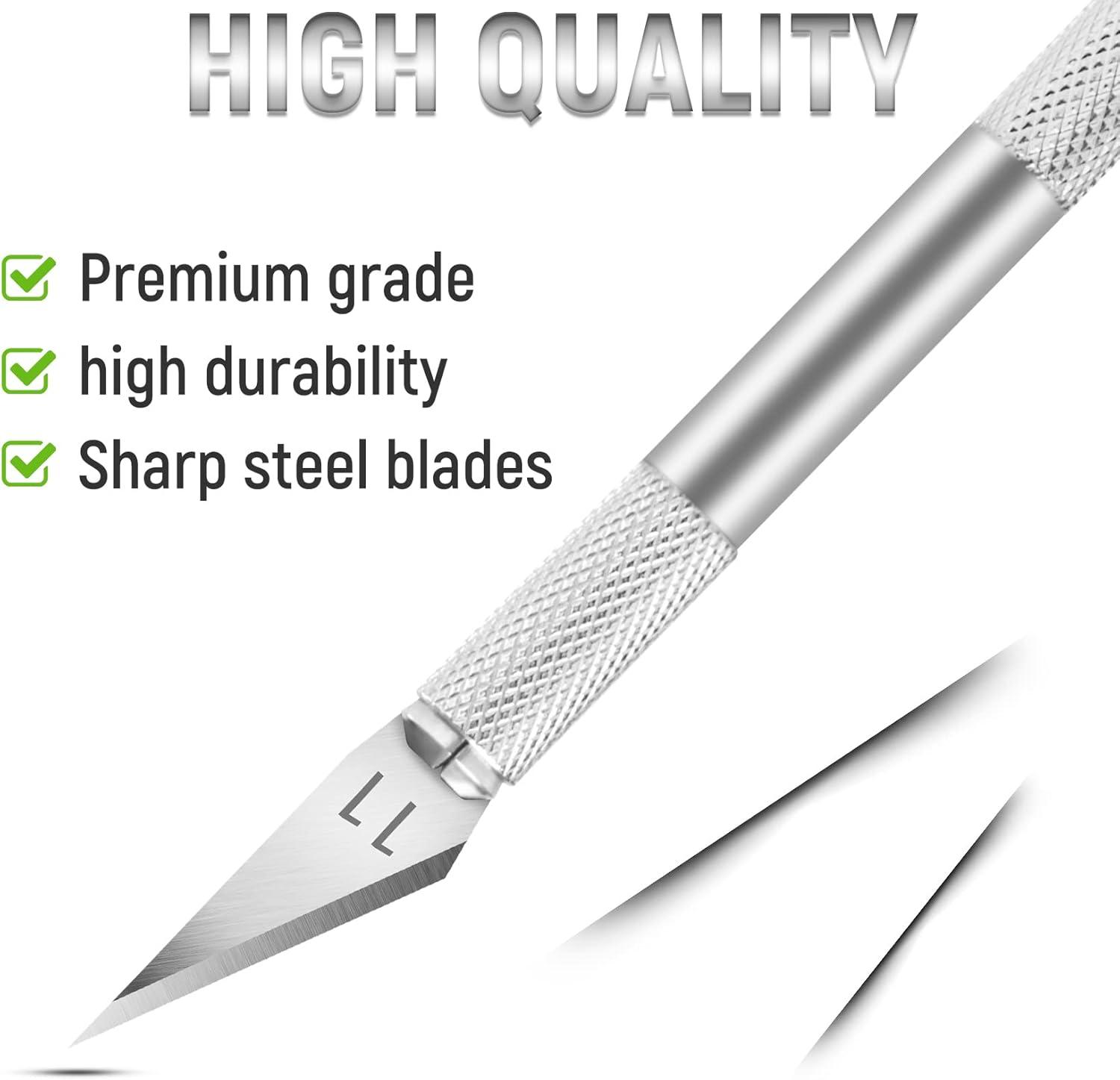image:image10 Pack Exacto Knife Set Precision Craft Knife Hobby Knife Art Knife with Sharp Blades for Paper Cutting Carving Scrapbooking and DIY PurpleSilver