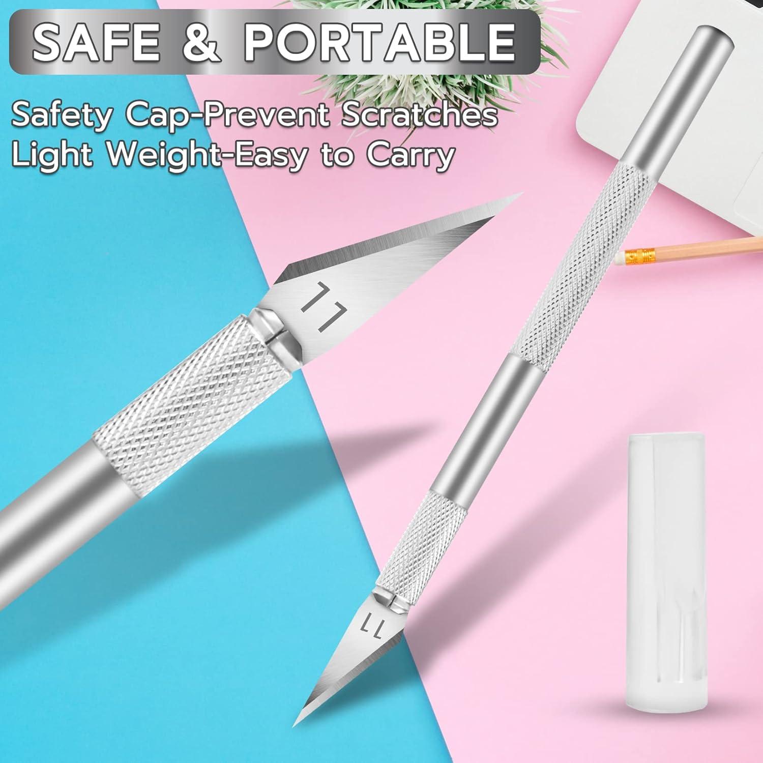 image:image10 Pack Exacto Knife Set Precision Craft Knife Hobby Knife Art Knife with Sharp Blades for Paper Cutting Carving Scrapbooking and DIY PurpleSilver