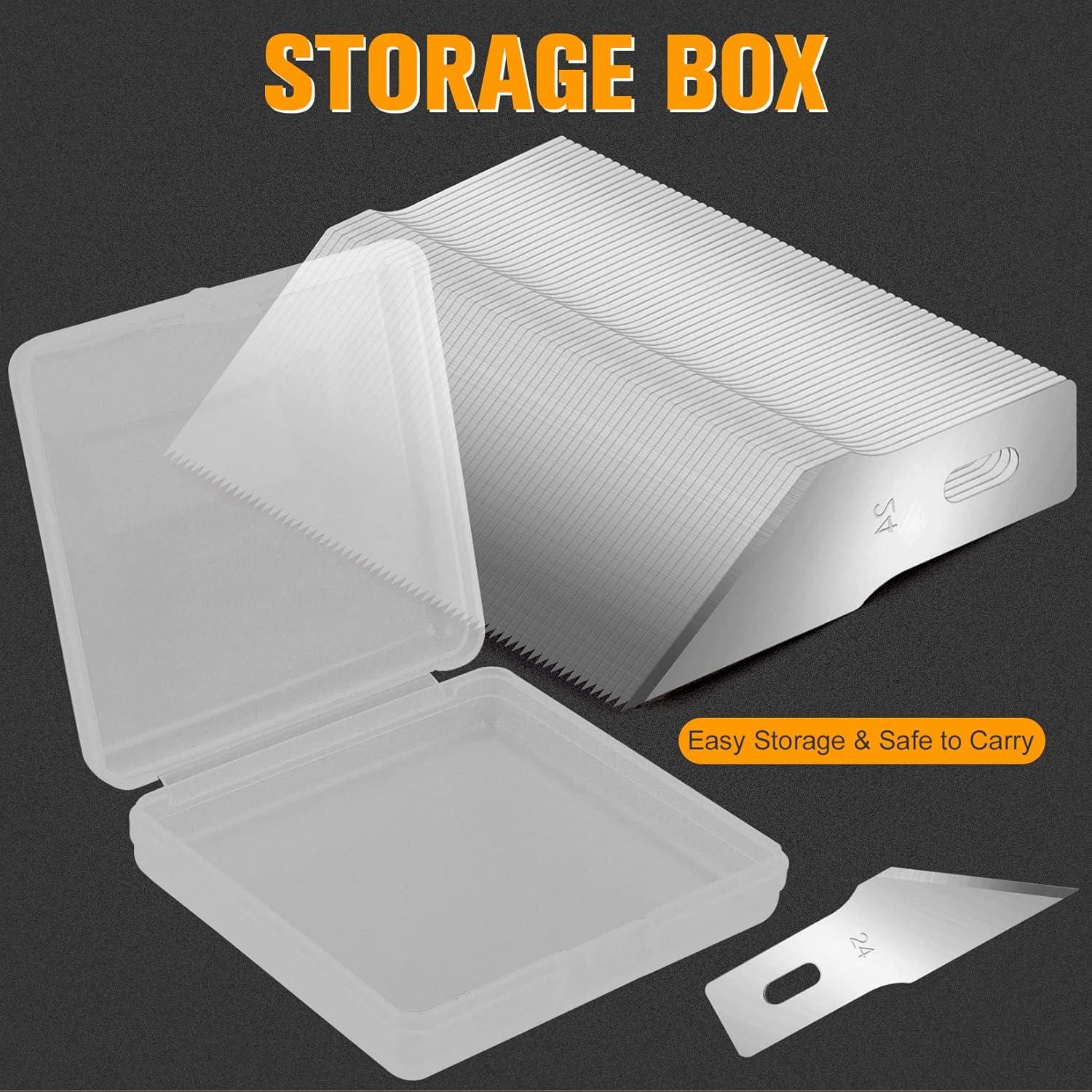 image:image100 Pack Craft Hobby Blades 2 Craft Knife Blades Refill Hobby Knife Replacement Blade with Storage Box for Art and Crafting Scrapbooking Supplies Cutting Caving Stencil24