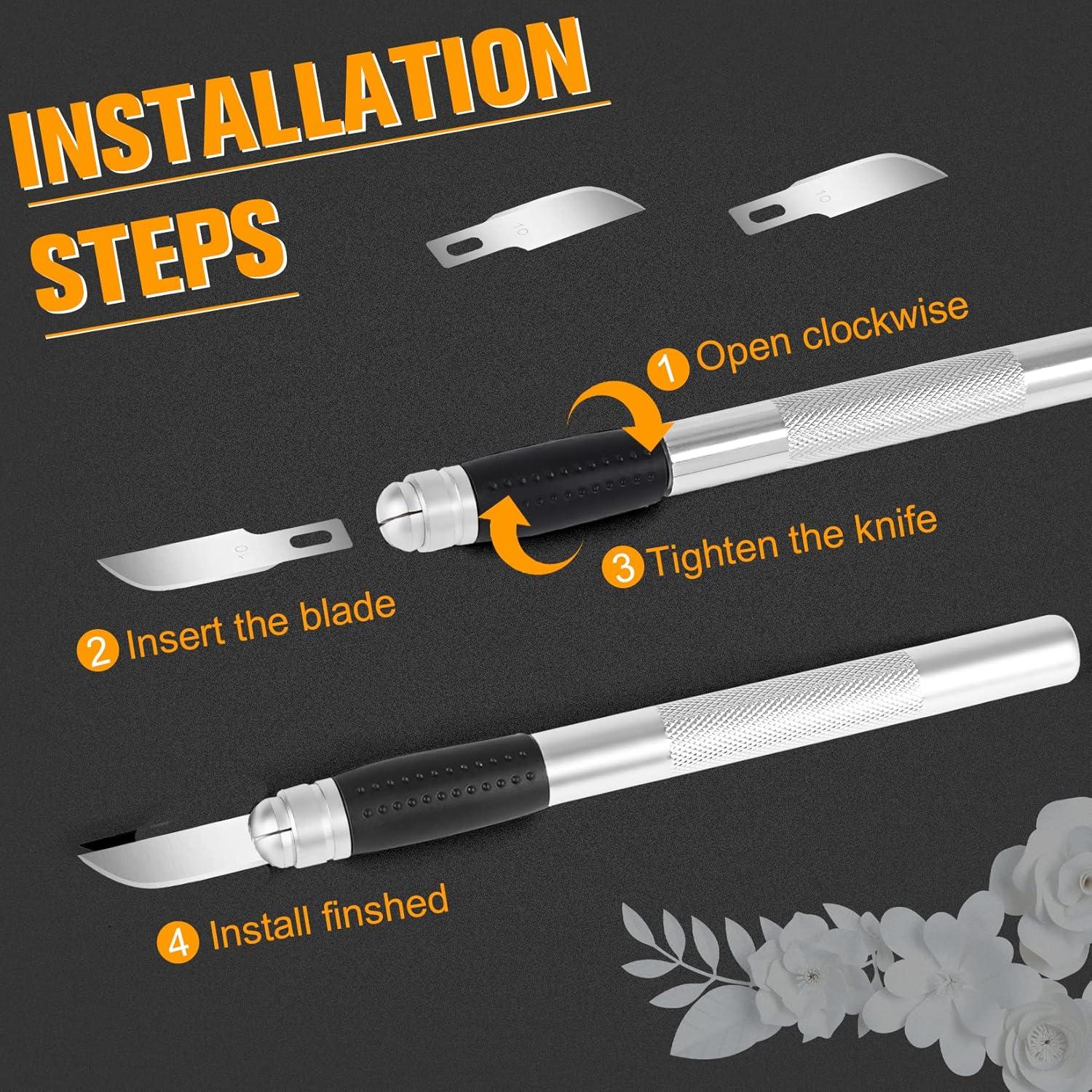 image:image100 Pack Craft Hobby Blades 2 Craft Knife Blades Refill Hobby Knife Replacement Blade with Storage Box for Art and Crafting Scrapbooking Supplies Cutting Caving Stencil10