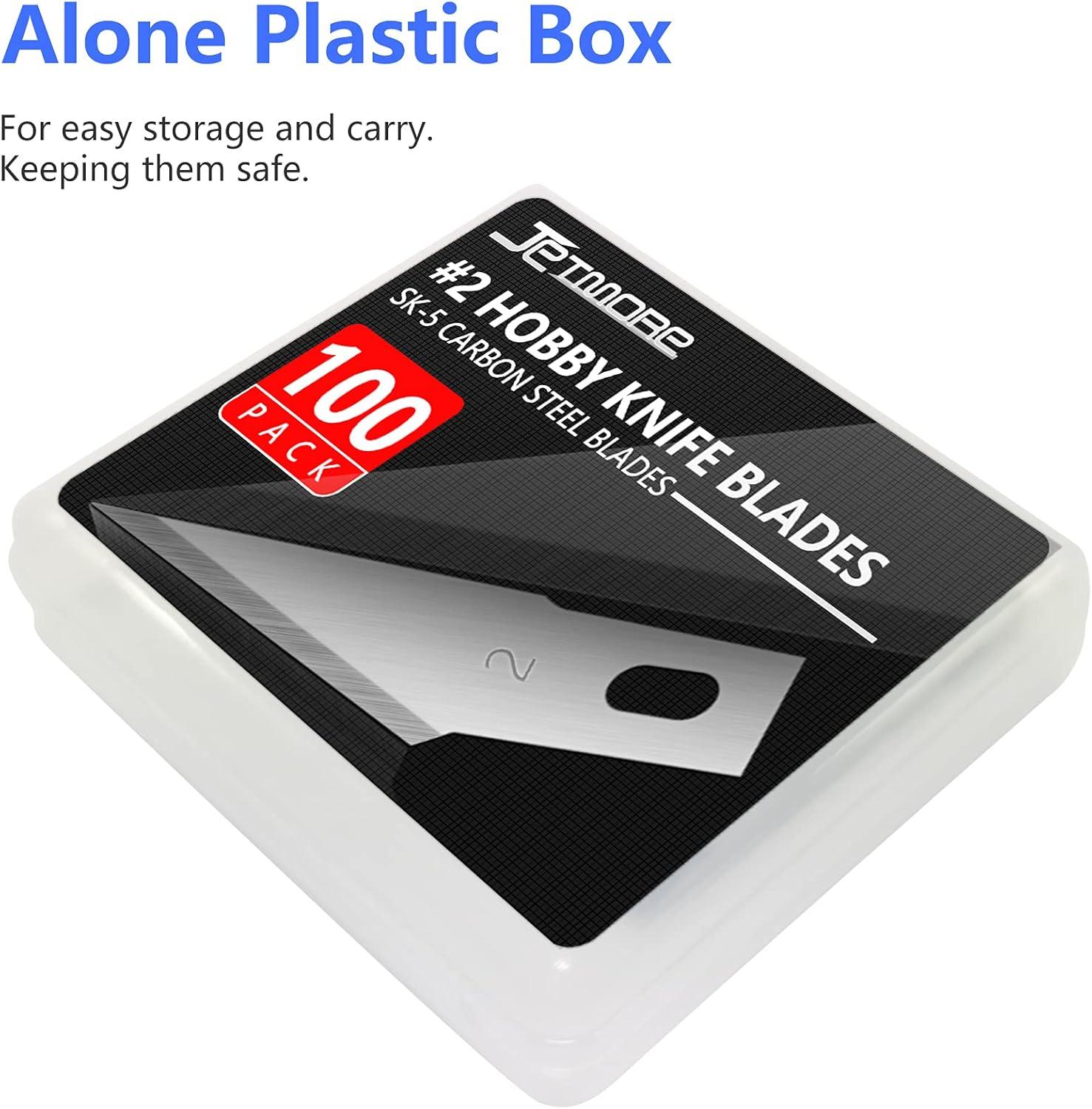 image:image100 Pack Craft Hobby Blades 2 Craft Knife Blades Refill Hobby Knife Replacement Blade with Storage Box for Art and Crafting Scrapbooking Supplies Cutting Caving Stencil2