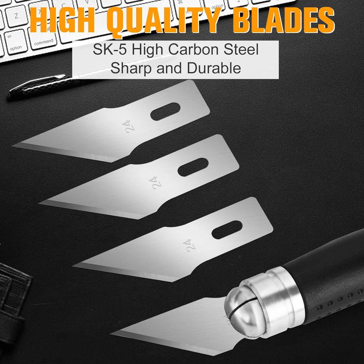 image:image100 Pack Craft Hobby Blades 2 Craft Knife Blades Refill Hobby Knife Replacement Blade with Storage Box for Art and Crafting Scrapbooking Supplies Cutting Caving Stencil24