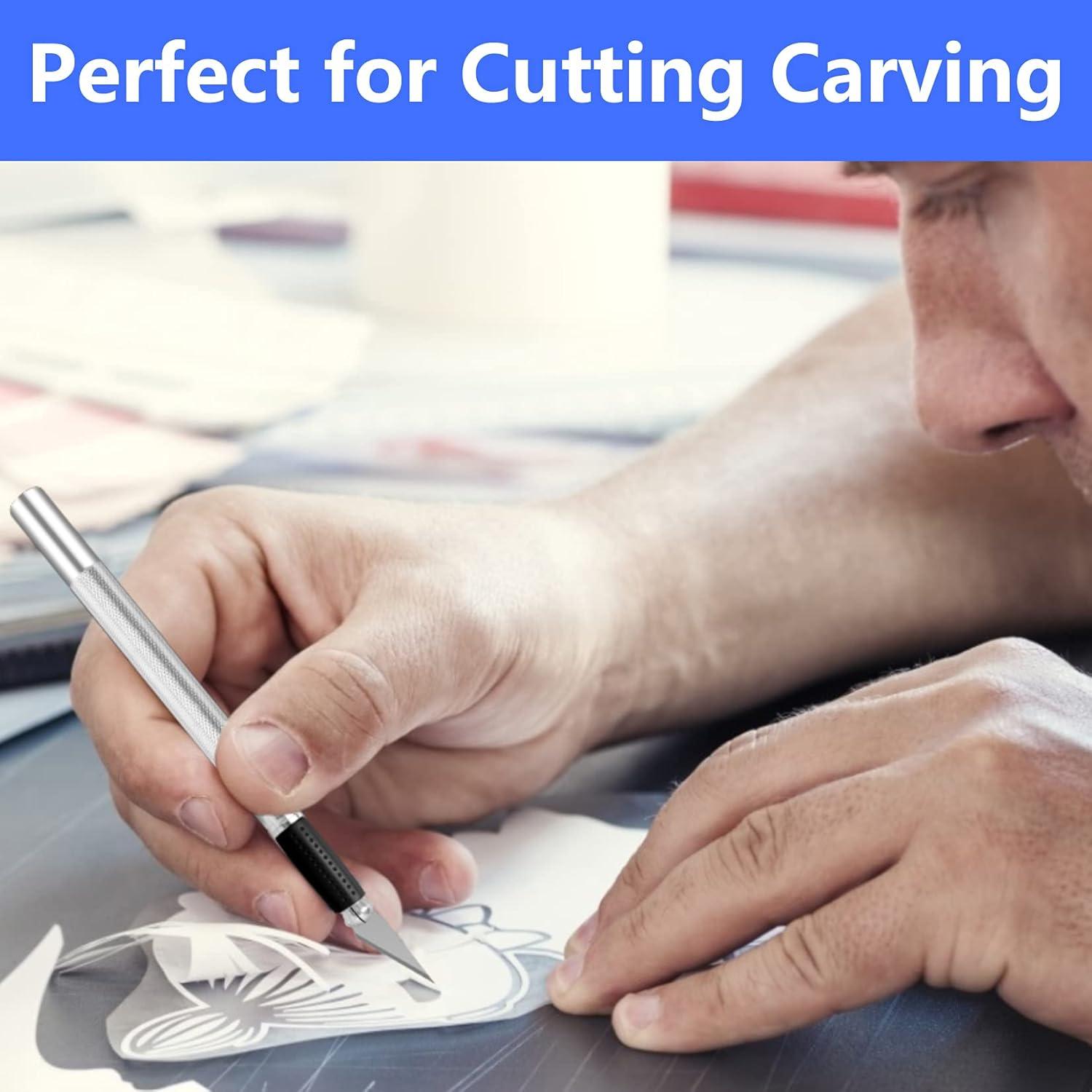 image:image100 Pack Craft Hobby Blades 2 Craft Knife Blades Refill Hobby Knife Replacement Blade with Storage Box for Art and Crafting Scrapbooking Supplies Cutting Caving Stencil2