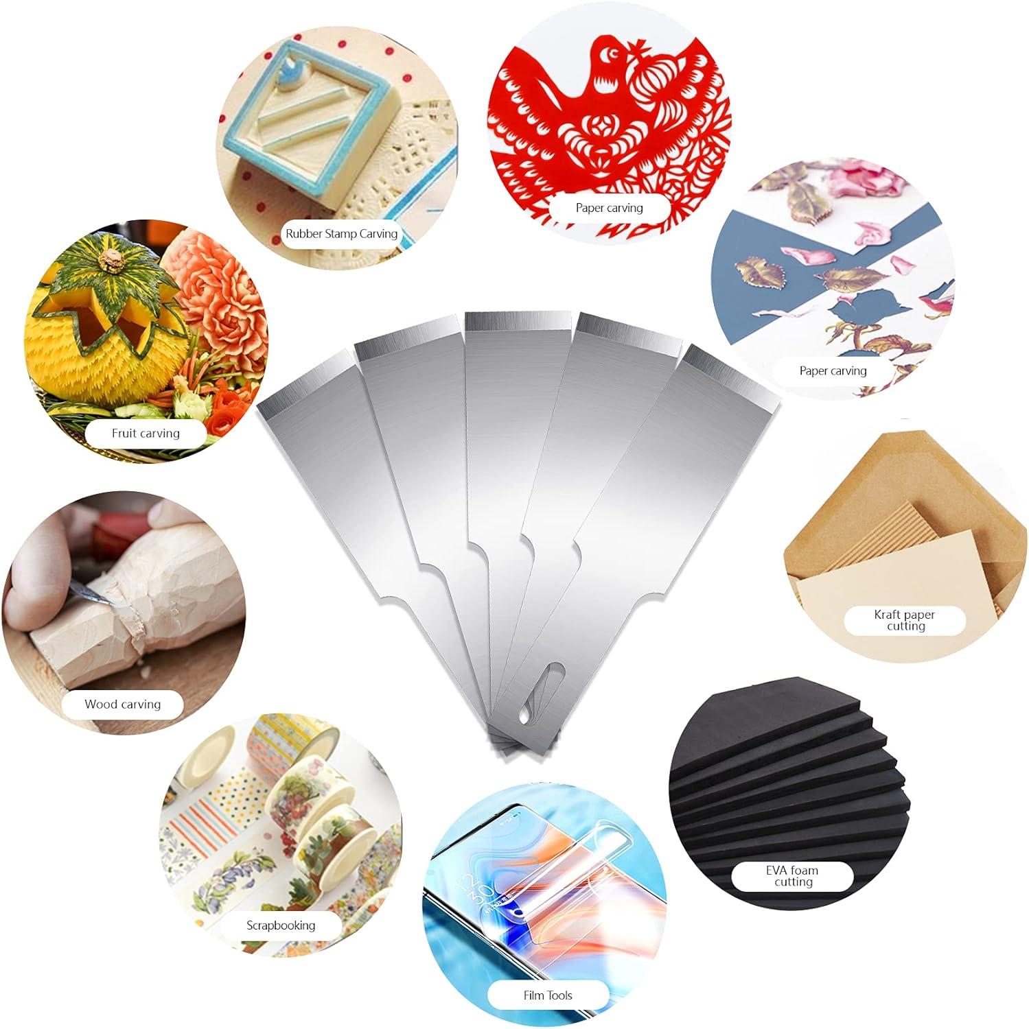 image:image100 Pack Craft Hobby Blades 2 Craft Knife Blades Refill Hobby Knife Replacement Blade with Storage Box for Art and Crafting Scrapbooking Supplies Cutting Caving Stencil17