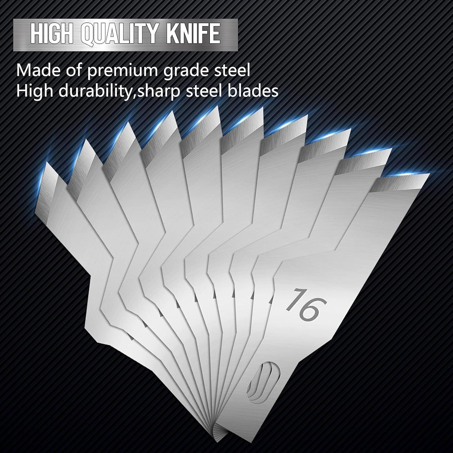 image:image100 Pack Hobby Blades Set 17 Craft Knife Blades Refill Hobby Knife Replacement Blade with Storage Box for Art and Craft Scrapbooking Supplies Cutting Caving16