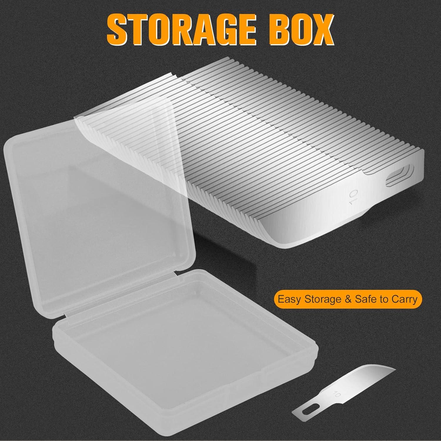 image:image100 Pack Hobby Blades Set 17 Craft Knife Blades Refill Hobby Knife Replacement Blade with Storage Box for Art and Craft Scrapbooking Supplies Cutting Caving10