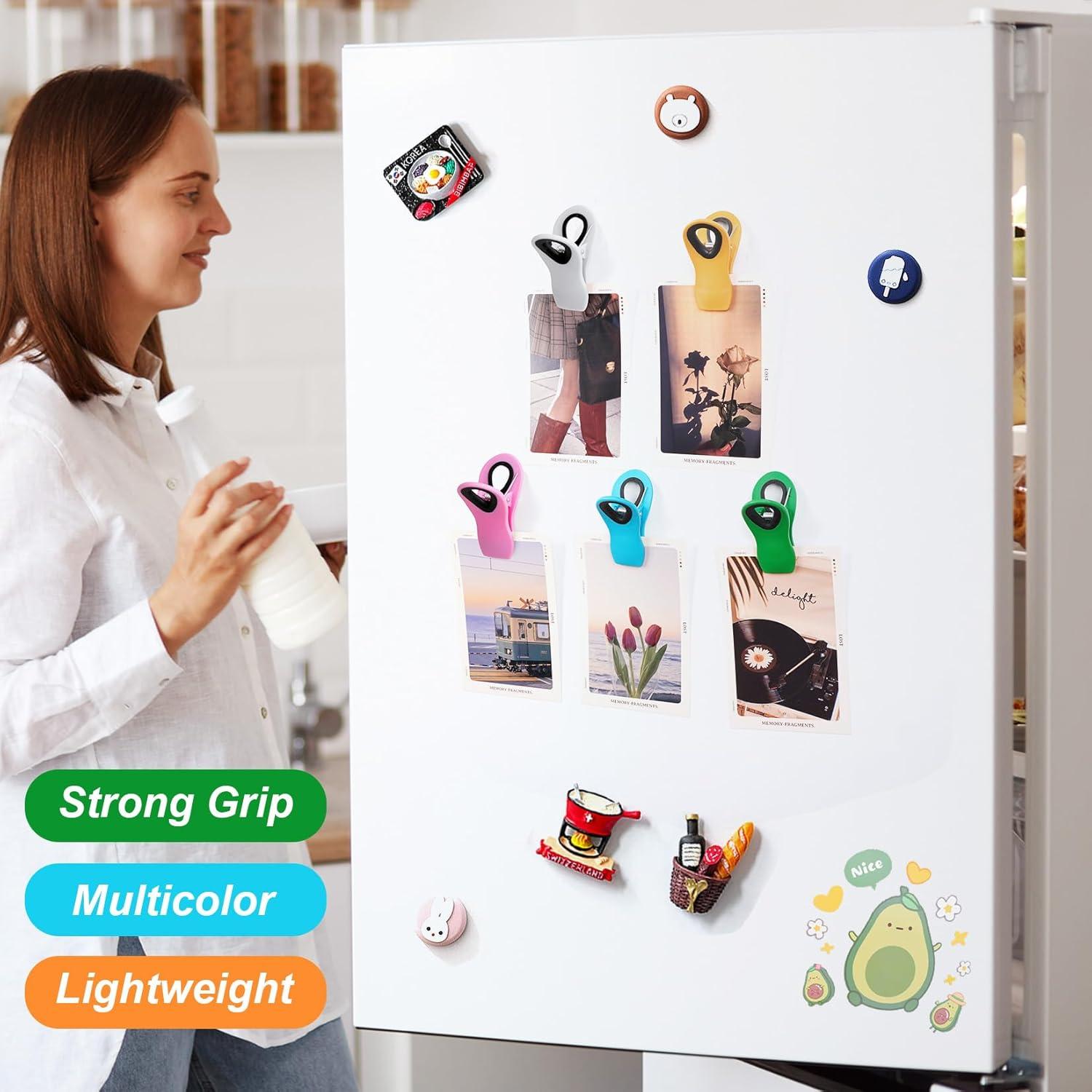 image:image16 Pack Chip Clips Bag Clips Office Paper Clamps Multicolor Magnetic Clip for Food Packages Multipurpose Plastic Clip for Food Snack Refrigerator Kitchen Paper Binder Clips20 Packmr2