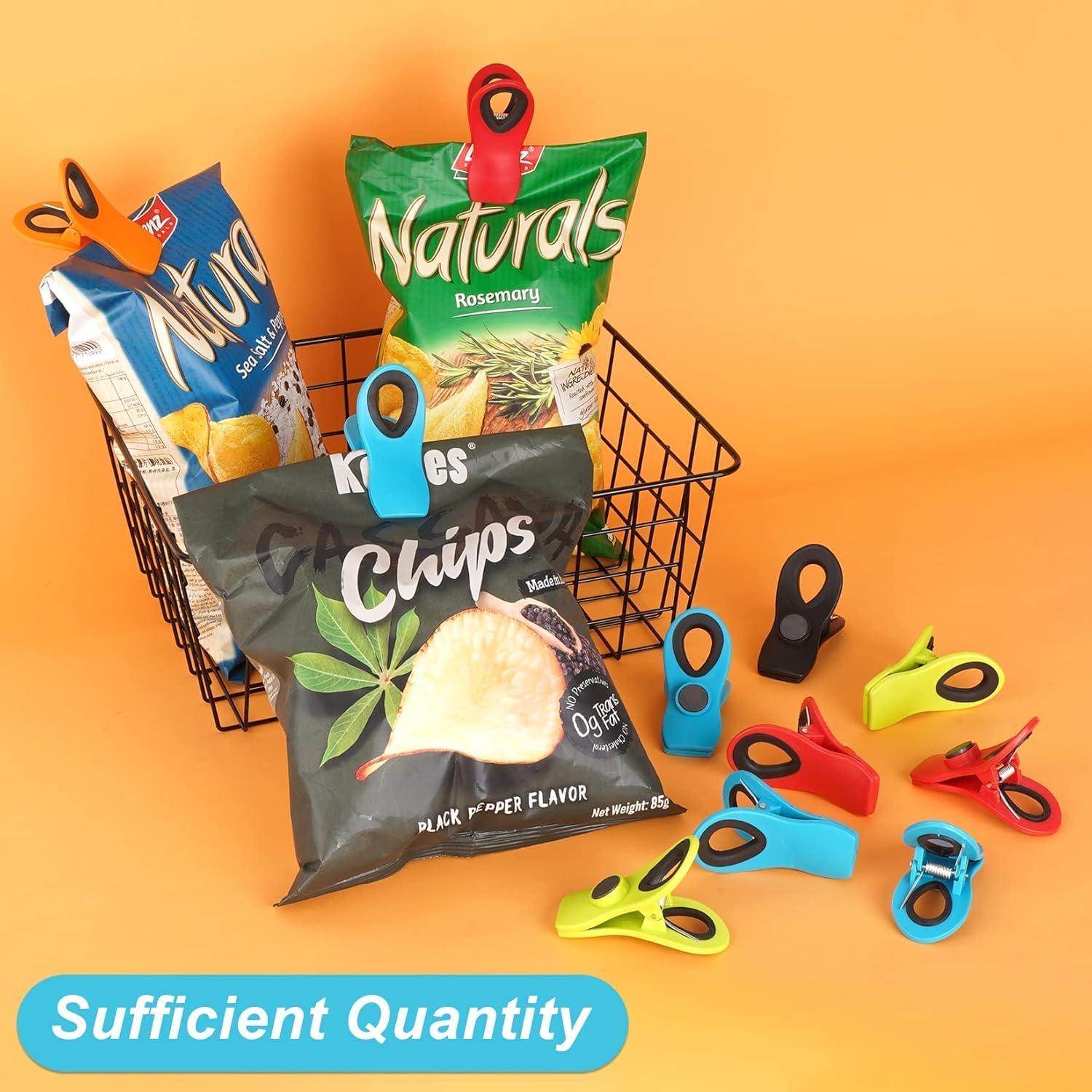 image:image16 Pack Chip Clips Bag Clips Office Paper Clamps Multicolor Magnetic Clip for Food Packages Multipurpose Plastic Clip for Food Snack Refrigerator Kitchen Paper Binder Clips30 Packmr1