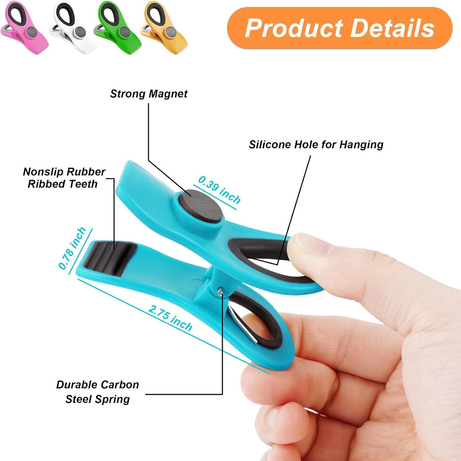 image:image16 Pack Chip Clips Bag Clips Office Paper Clamps Multicolor Magnetic Clip for Food Packages Multipurpose Plastic Clip for Food Snack Refrigerator Kitchen Paper Binder Clips20 Packmr2