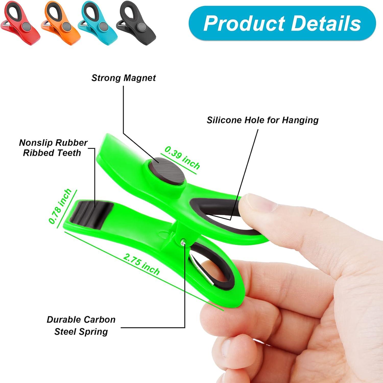 image:image16 Pack Chip Clips Bag Clips Office Paper Clamps Multicolor Magnetic Clip for Food Packages Multipurpose Plastic Clip for Food Snack Refrigerator Kitchen Paper Binder Clips16 Pack