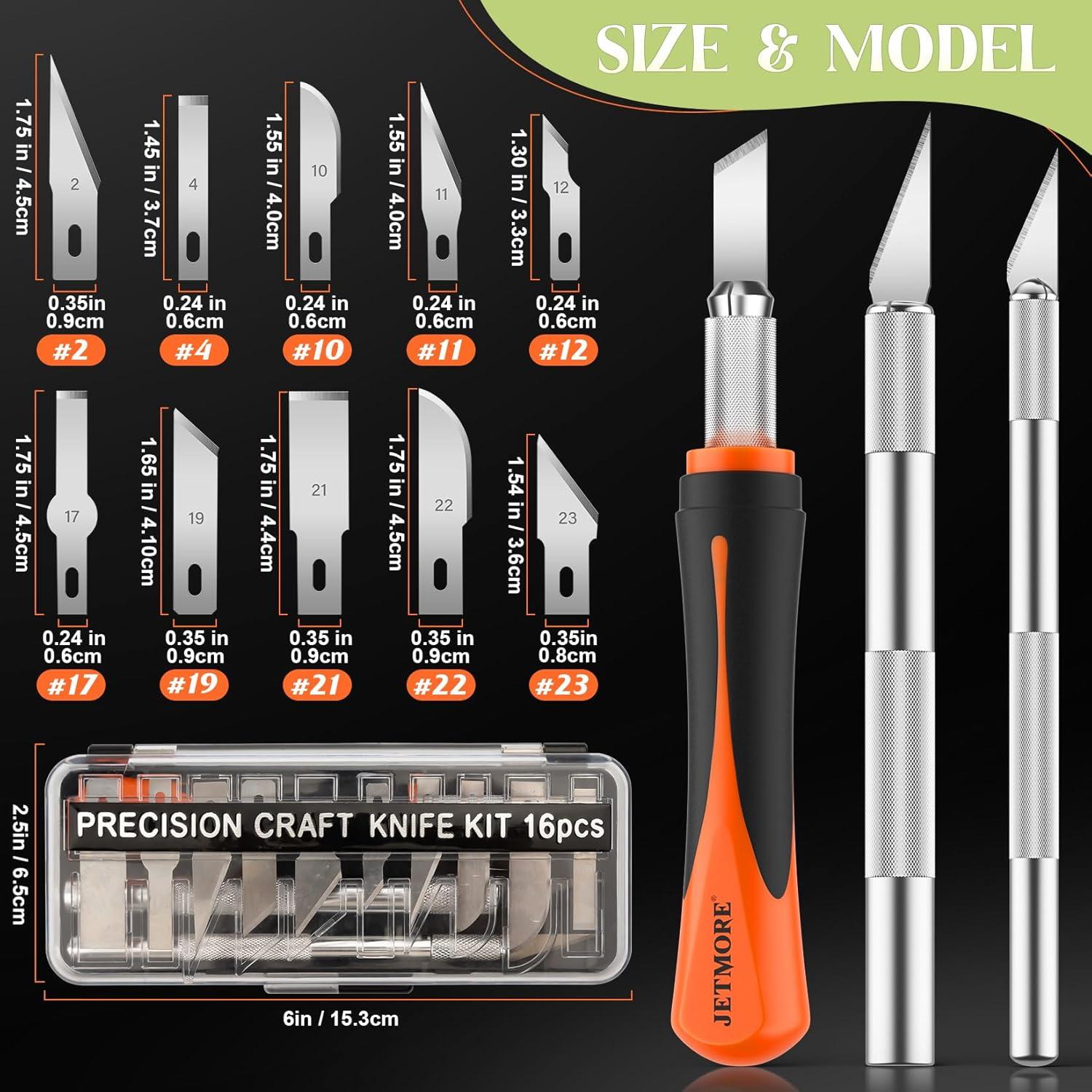 image:image16 Pcs Exacto Knife Set 3 Craft Knife and 13 SK5 Steel Blades Precision Hobby Knife for Carving Modeling DIY Scrapbooking and Art ProjectsOrange