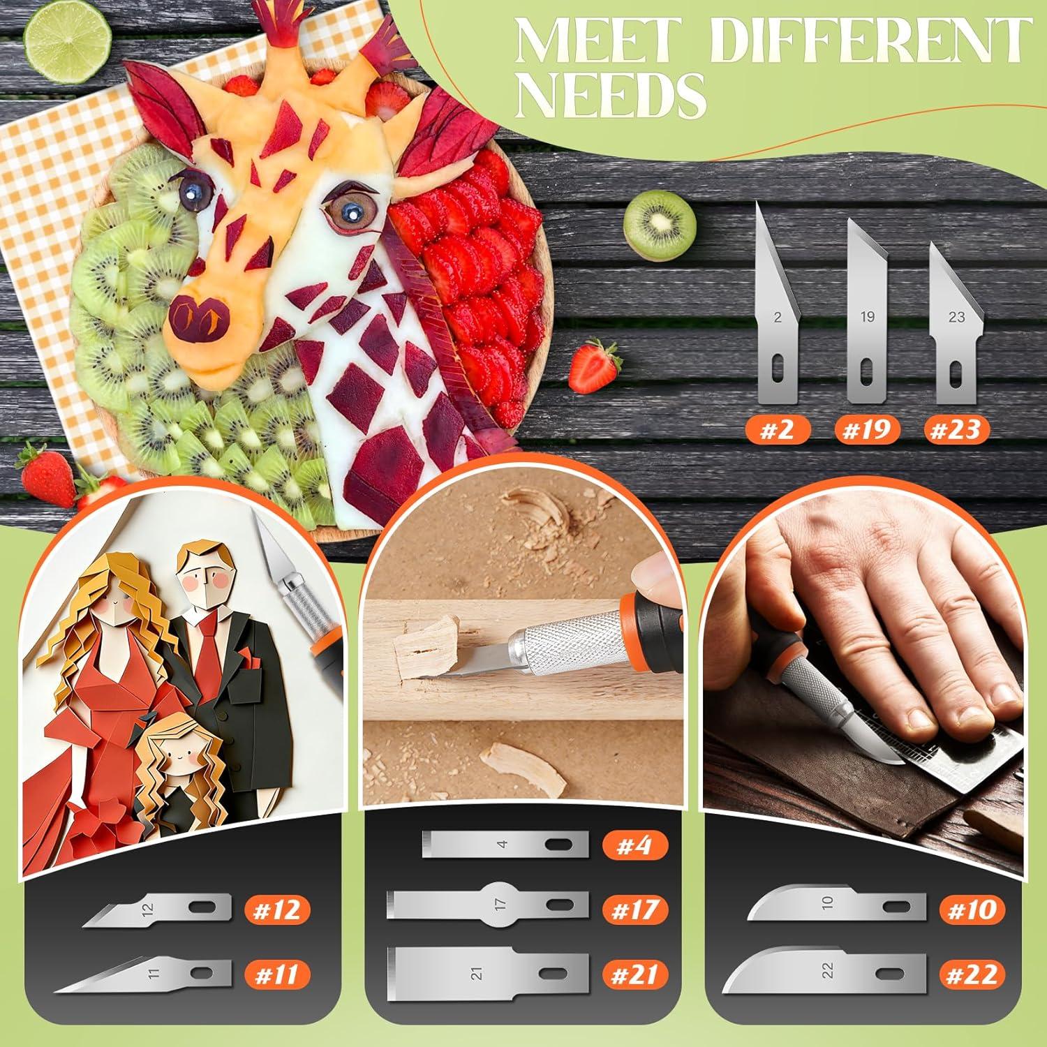 image:image16 Pcs Exacto Knife Set 3 Craft Knife and 13 SK5 Steel Blades Precision Hobby Knife for Carving Modeling DIY Scrapbooking and Art ProjectsOrange