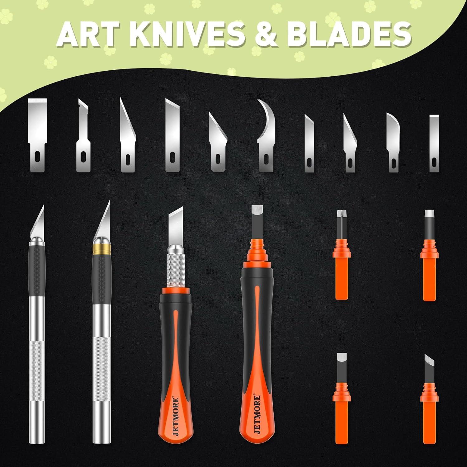 image:image16 Pcs Exacto Knife Set 3 Craft Knife and 13 SK5 Steel Blades Precision Hobby Knife for Carving Modeling DIY Scrapbooking and Art ProjectsOrange22pcs