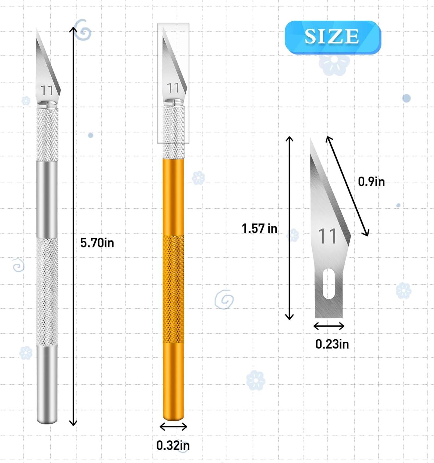 image:image16 Pcs Exacto Knife Set 3 Craft Knife and 13 SK5 Steel Blades Precision Hobby Knife for Carving Modeling DIY Scrapbooking and Art ProjectsPurplegoldblue