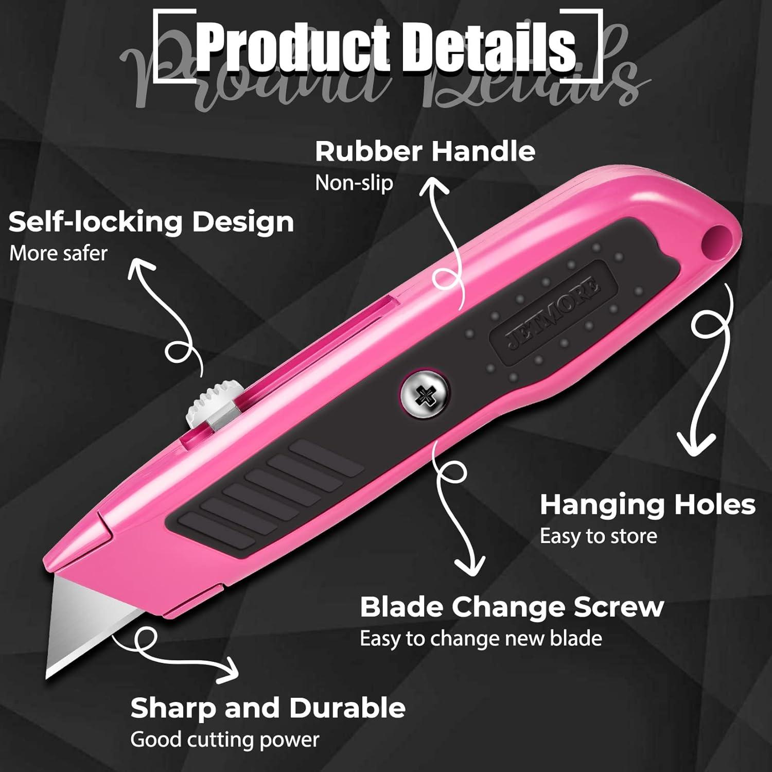 image:image2 Pack Box Cutter Utility Knife with Extra 10 SK5 Blades amp Antislip Rubber Handle Box Cutter Retractable Portable Box Opener Razor Knife for Home Office ConstructionMulticolor