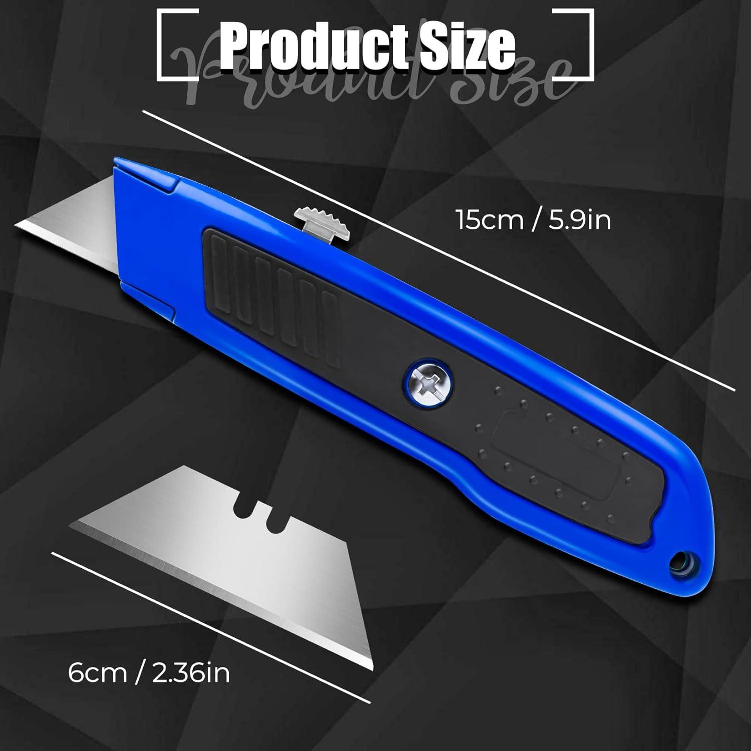 image:image2 Pack Box Cutter Utility Knife with Extra 10 SK5 Blades amp Antislip Rubber Handle Box Cutter Retractable Portable Box Opener Razor Knife for Home Office ConstructionMulticolor
