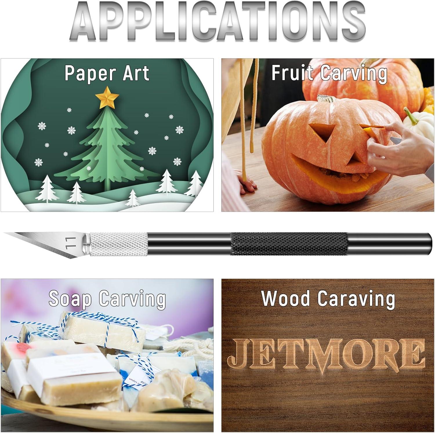 image:image24 Pack Exacto Knife Set Craft Knife Precision Hobby Knife Kit for DIY Cutting Pumpkin Carving Trimming ScrapbookingBlack