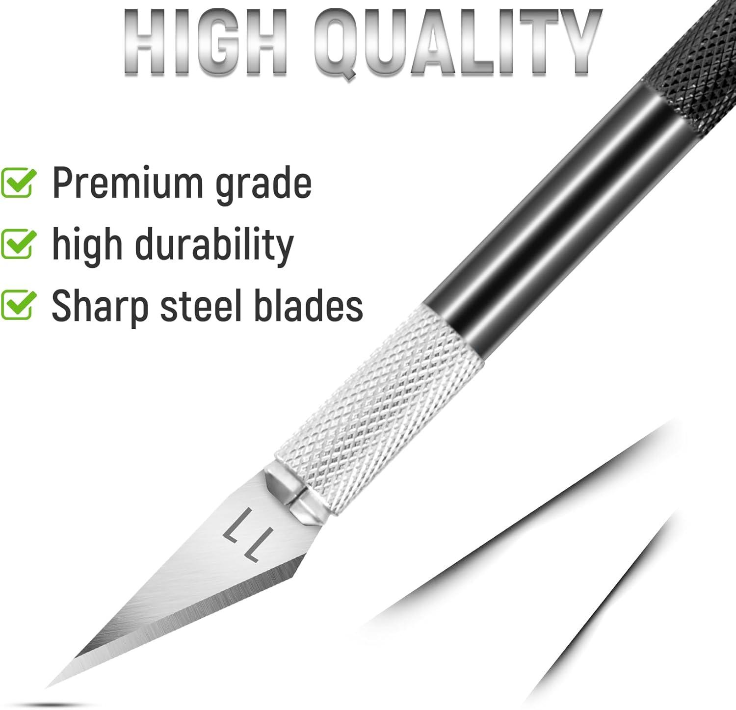 image:image24 Pack Exacto Knife Set Craft Knife Precision Hobby Knife Kit for DIY Cutting Pumpkin Carving Trimming ScrapbookingBlack