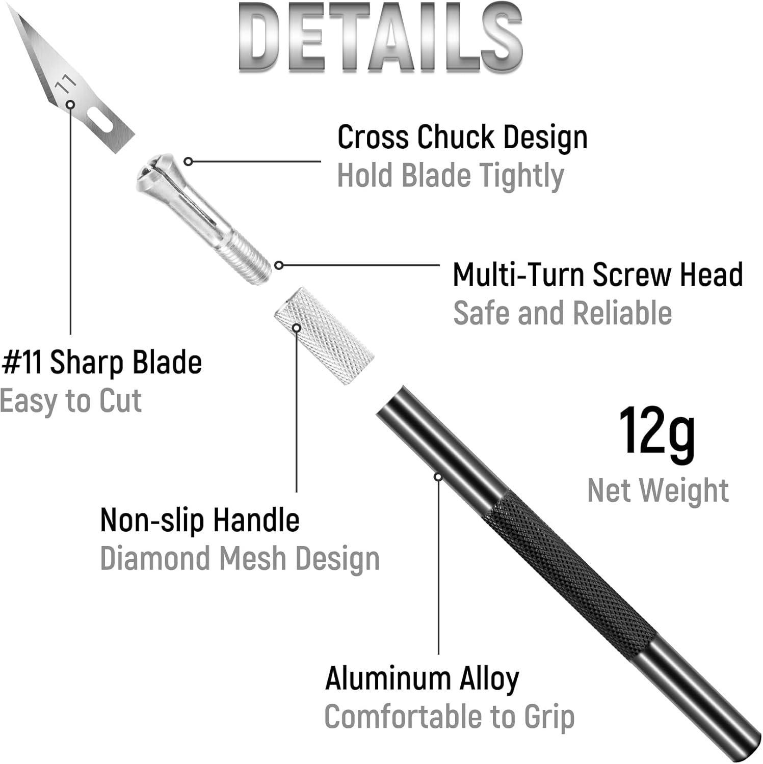 image:image24 Pack Exacto Knife Set Craft Knife Precision Hobby Knife Kit for DIY Cutting Pumpkin Carving Trimming ScrapbookingBlack