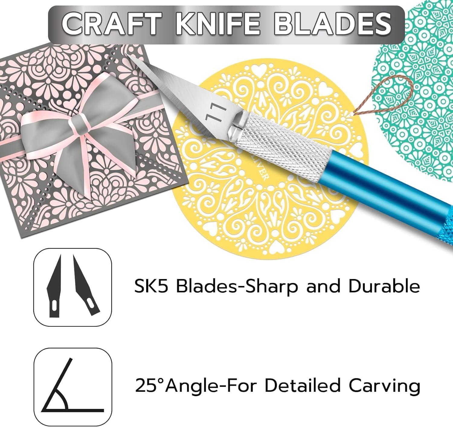 image:image24 Pack Exacto Knife Set Craft Knife Precision Hobby Knife Kit for DIY Cutting Pumpkin Carving Trimming ScrapbookingMulticolor