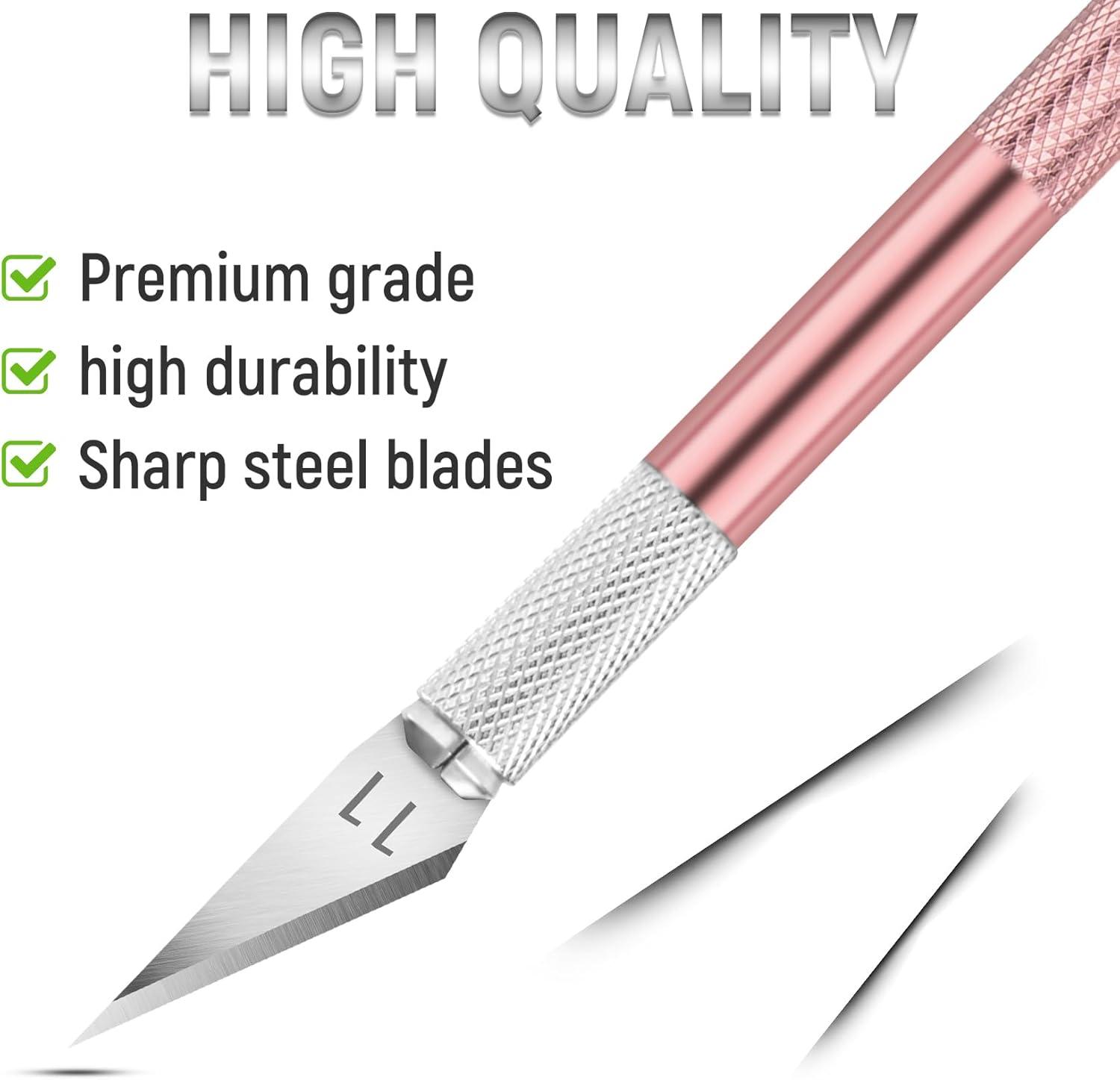 image:image24 Pack Exacto Knife Set Craft Knife Precision Hobby Knife Kit for DIY Cutting Pumpkin Carving Trimming ScrapbookingPink