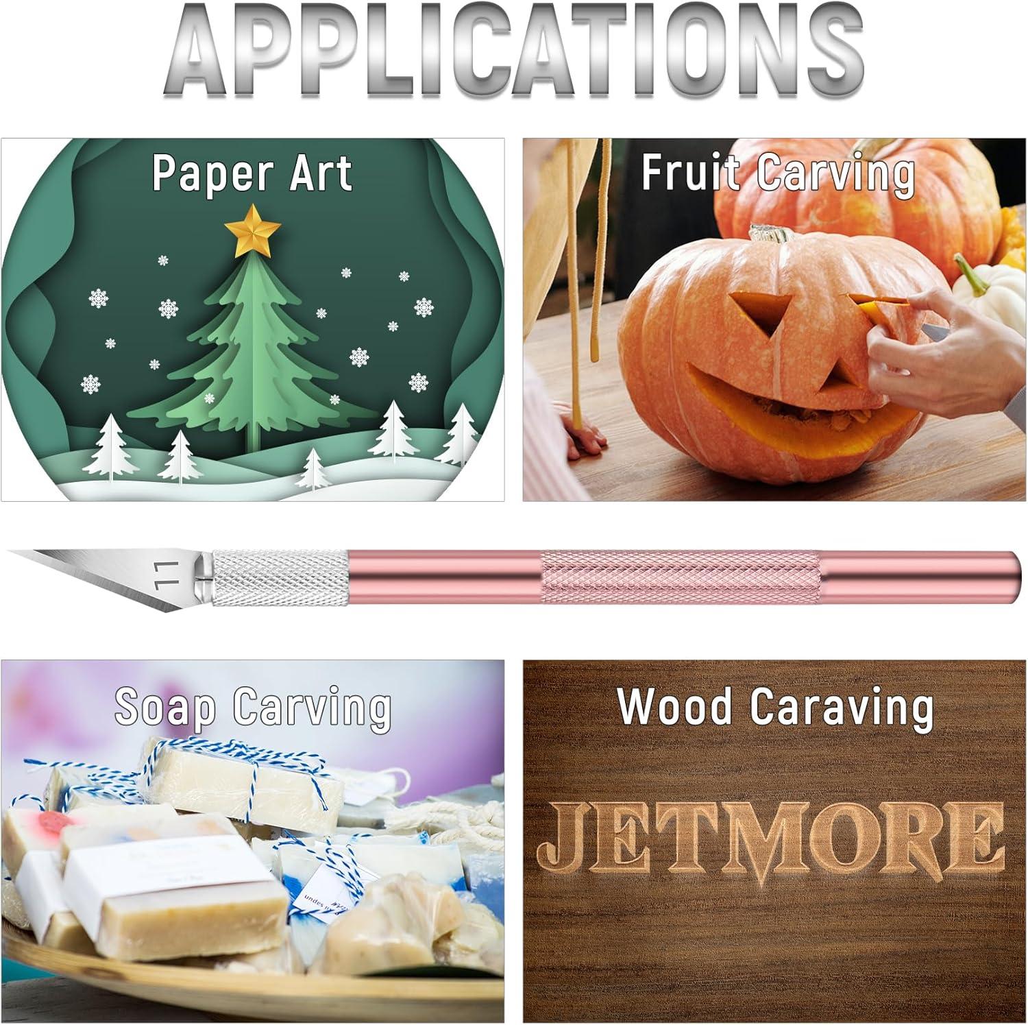 image:image24 Pack Exacto Knife Set Craft Knife Precision Hobby Knife Kit for DIY Cutting Pumpkin Carving Trimming ScrapbookingPink