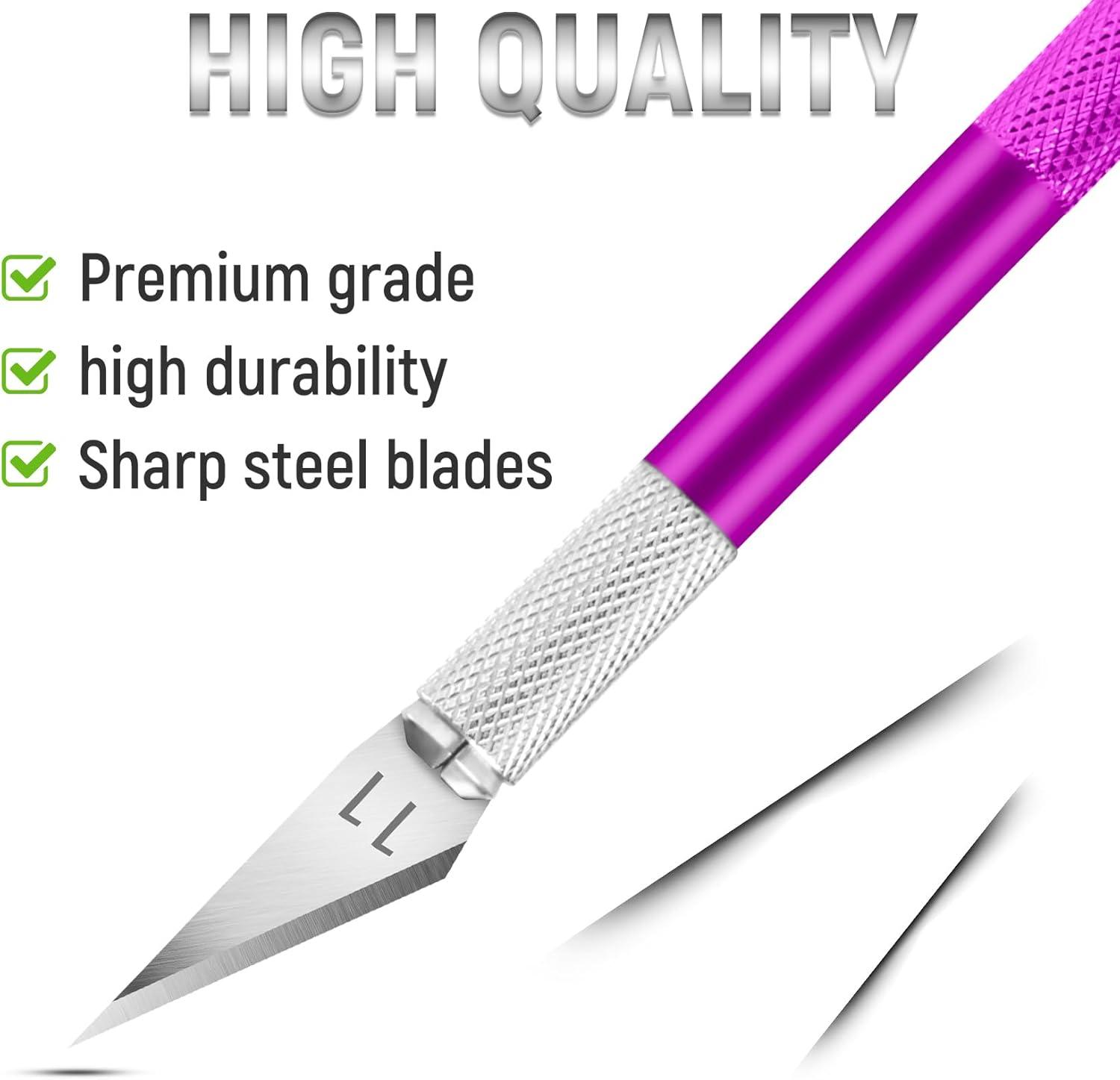 image:image24 Pack Exacto Knife Set Craft Knife Precision Hobby Knife Kit for DIY Cutting Pumpkin Carving Trimming ScrapbookingPurple