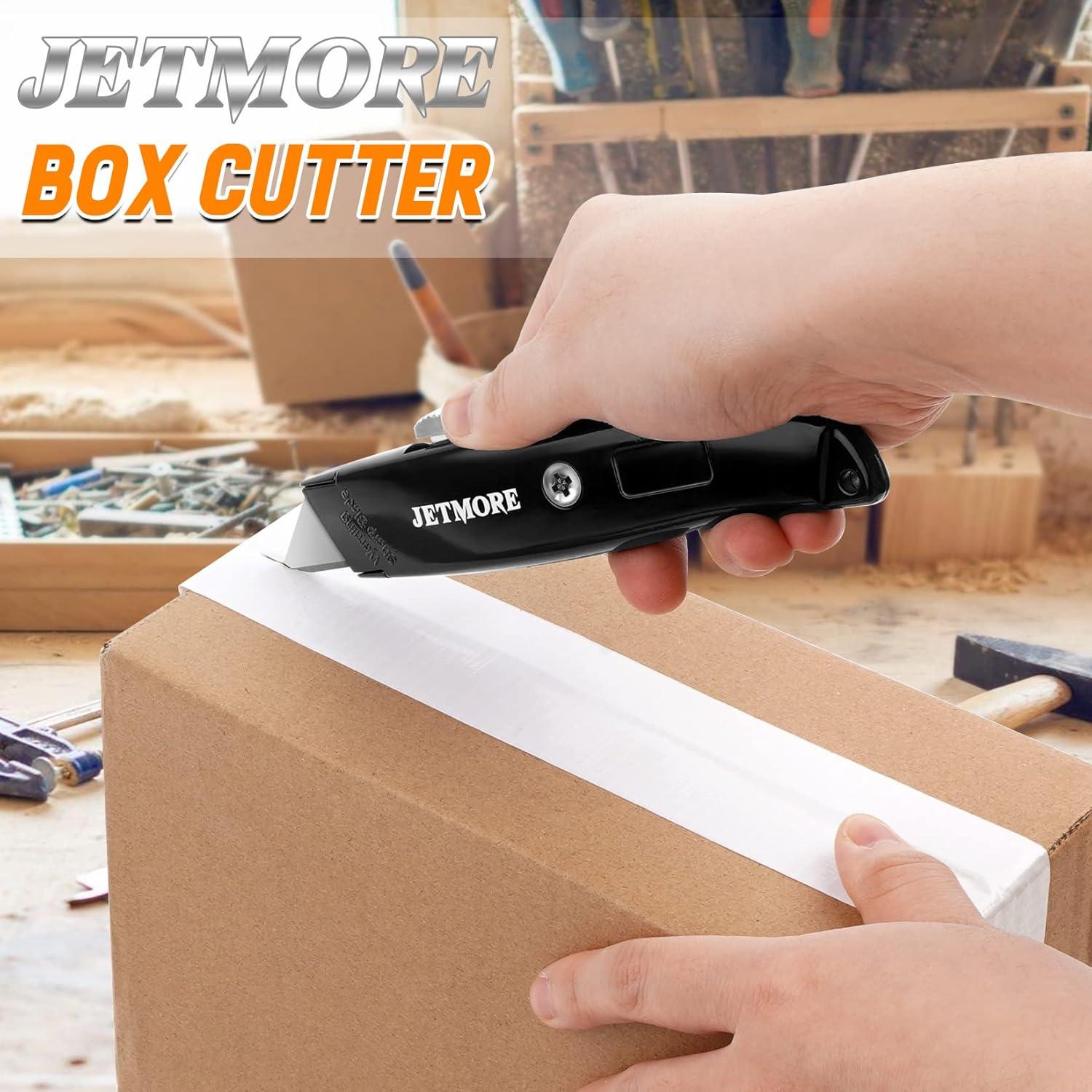 image:image4 Pack Box Cutter with Extra 10 SK5 Blades Retractable Aluminum Shell Razor Knife