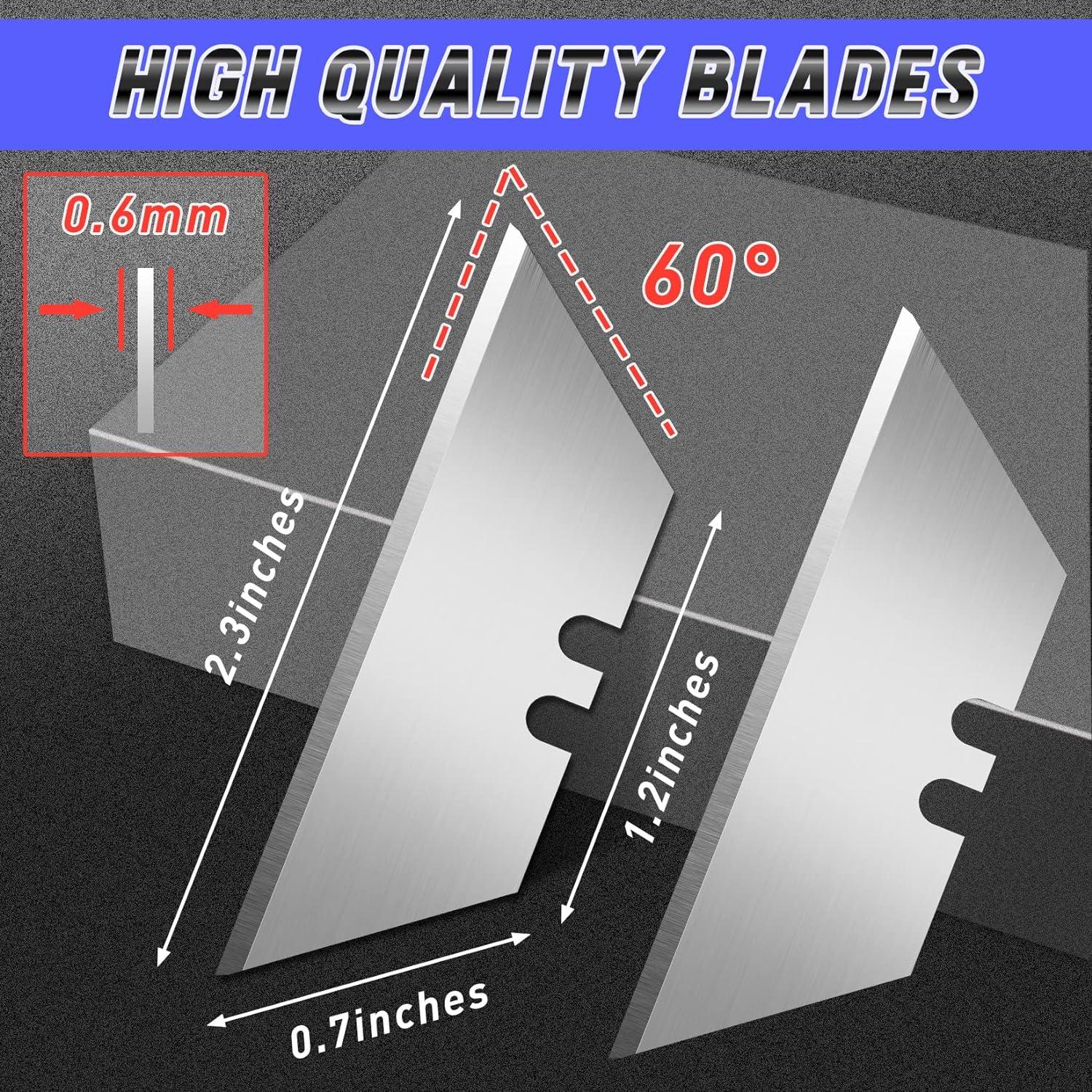 image:image4 Pack Folding Utility Knife Box Cutter Tube Cutters with Extra 10Pcs Blades Cutters for Home Office Warehouse Durable Razor Knife Box Knife Box Opener Box Cutter with Clip Navajas de Trabajo12 PackB