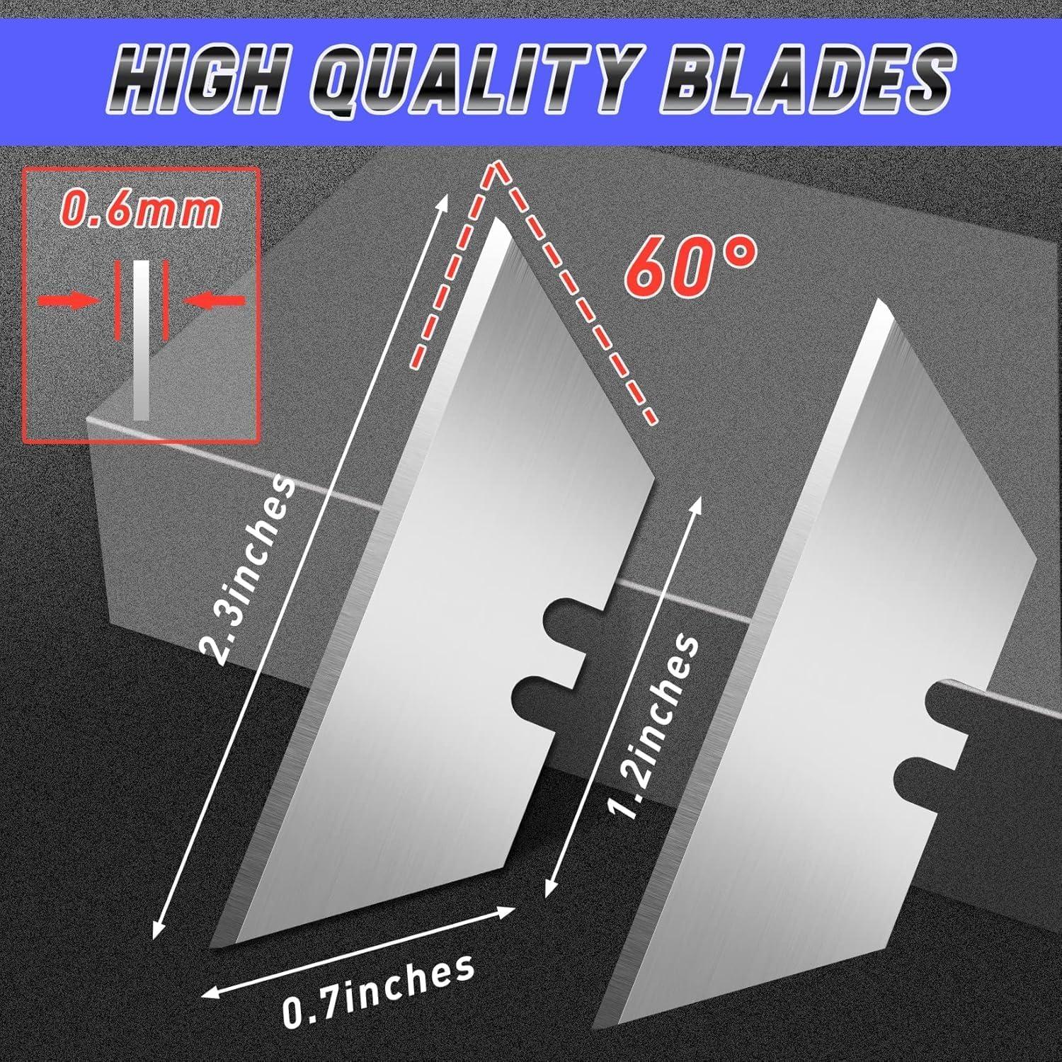 image:image4 Pack Folding Utility Knife Box Cutter Tube Cutters with Extra 10Pcs Blades Cutters for Home Office Warehouse Durable Razor Knife Box Knife Box Opener Box Cutter with Clip Navajas de Trabajo12 Pack