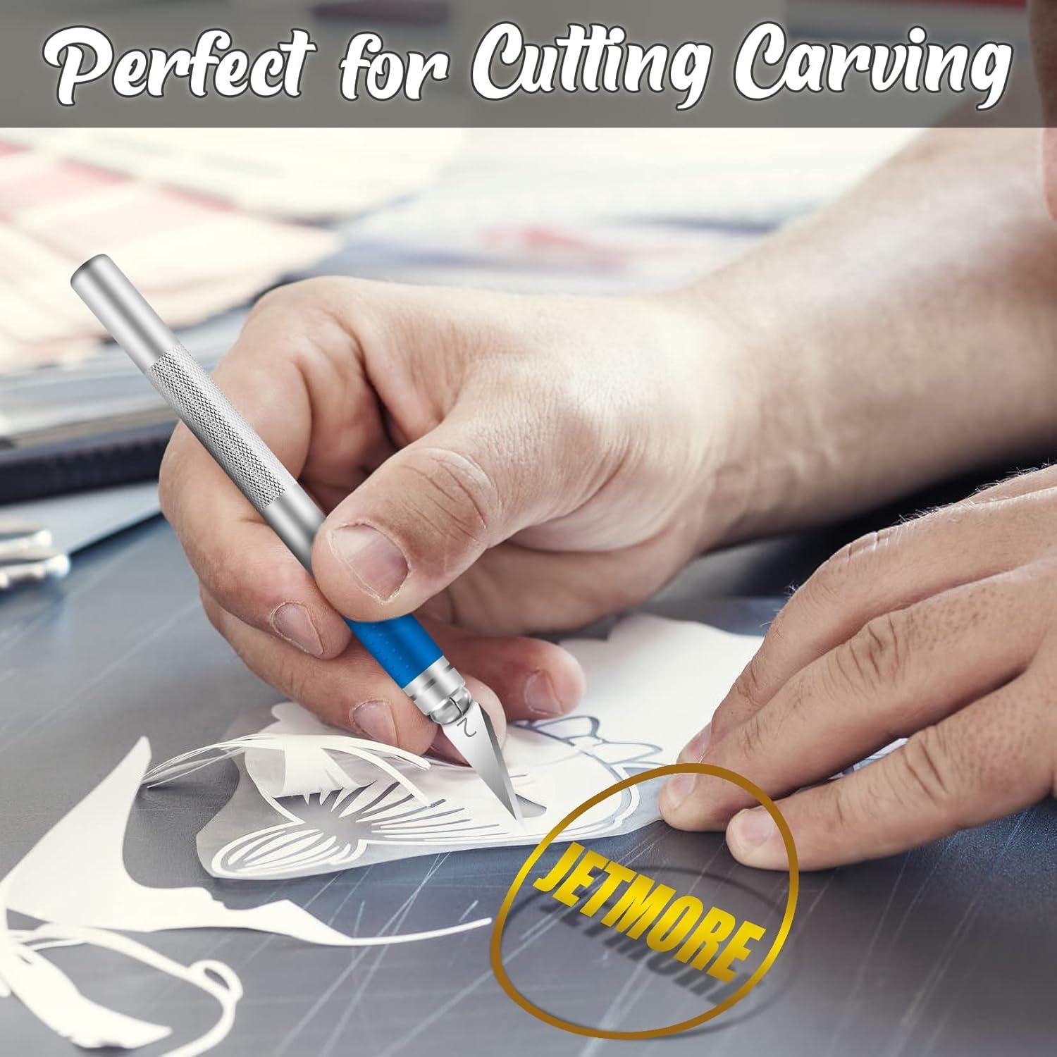 image:image42 Pack Craft Knife Kit 2 PCS Hobby Knife Precision Cutter Silicone Handle with 40 PCS 2 Hobby Knife Blades for DIY Cutting Carving