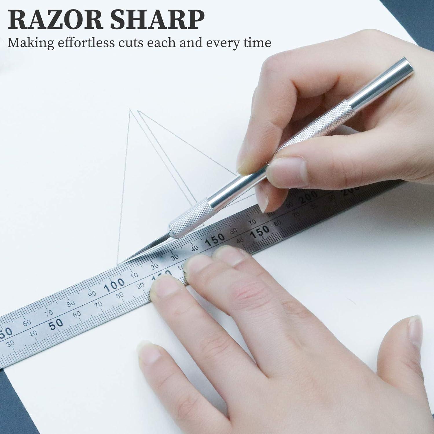 image:image63 Pack Exacto Knife Craft Knife Kit with 60 PCS Hobby Knife Replacement Blades Hobby Knife Precision Knife Exacto Knife Set for DIY Craft Scrapbooking Art Work Cutting