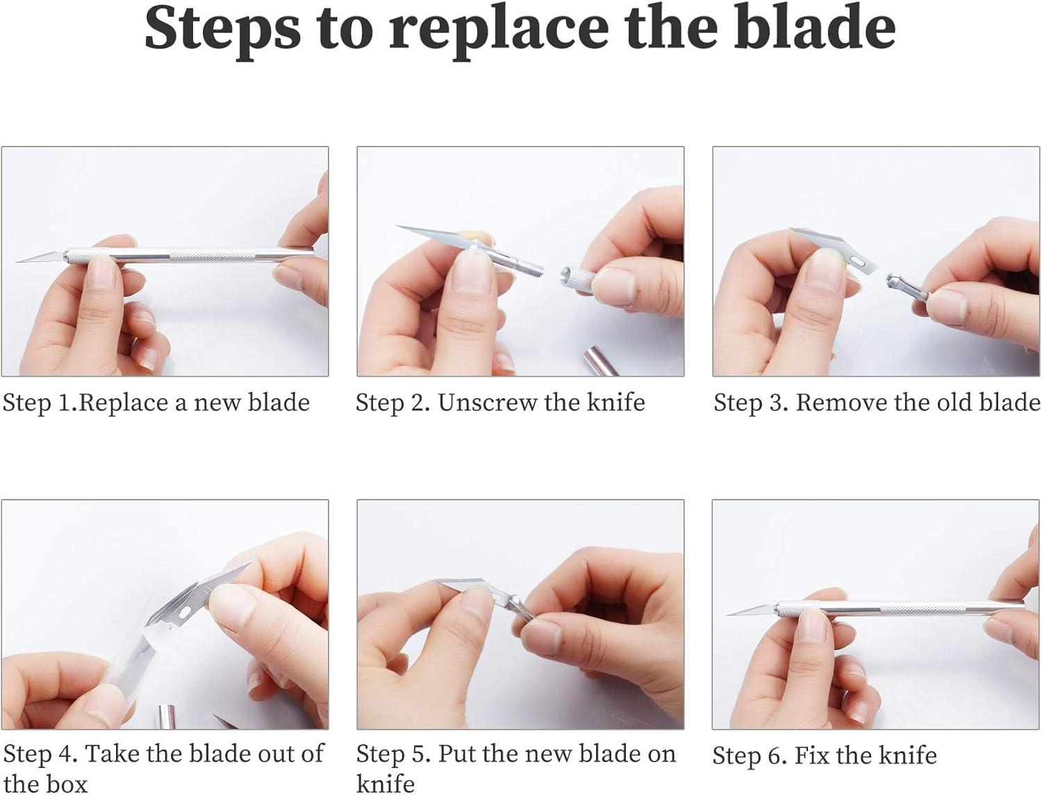 image:image63 Pack Exacto Knife Craft Knife Kit with 60 PCS Hobby Knife Replacement Blades Hobby Knife Precision Knife Exacto Knife Set for DIY Craft Scrapbooking Art Work Cutting