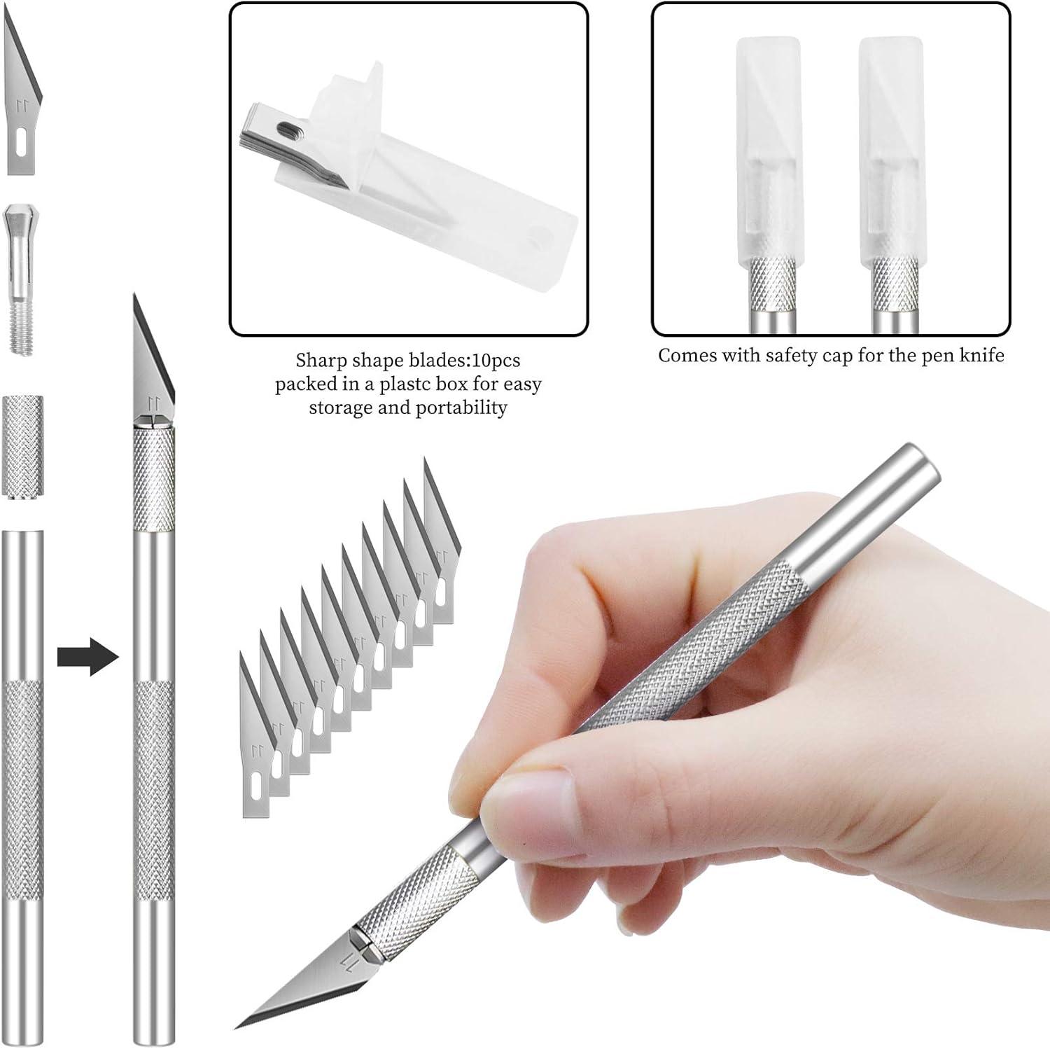 image:image63 Pack Exacto Knife Craft Knife Kit with 60 PCS Hobby Knife Replacement Blades Hobby Knife Precision Knife Exacto Knife Set for DIY Craft Scrapbooking Art Work Cutting