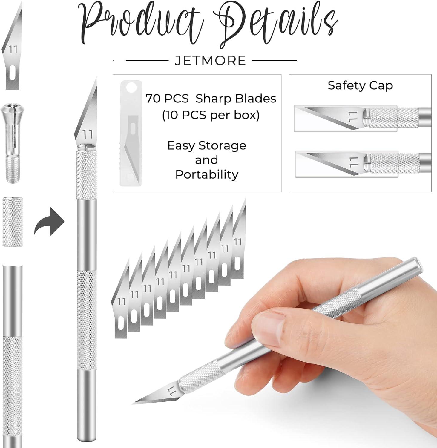 image:image72 Pack Craft Knife Exacto Knife Steel Hobby Knife Precision 2 Handles Knifes with 70pcs 11 Hobby Knife Blades with Storage Case Craft Knife Kit for DIY Art Work Cutting Carving