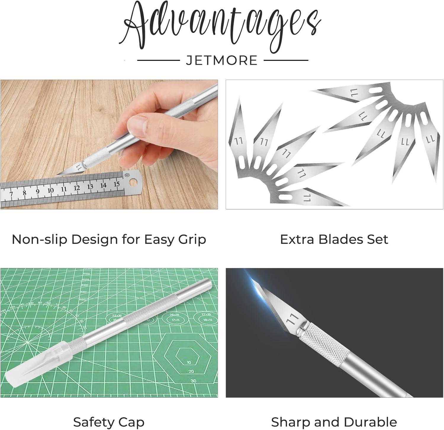image:image72 Pack Craft Knife Exacto Knife Steel Hobby Knife Precision 2 Handles Knifes with 70pcs 11 Hobby Knife Blades with Storage Case Craft Knife Kit for DIY Art Work Cutting Carving