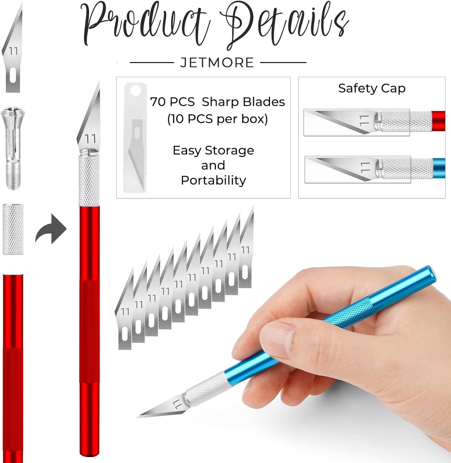 image:image72 Pack Exacto Knife Craft Knife Kit Precision Hobby Knife Exacto Knife Set 2 Handles Knifes amp 70pcs 11 Hobby Knife Blades with Storage Case for DIY Art Work Cutting Carving