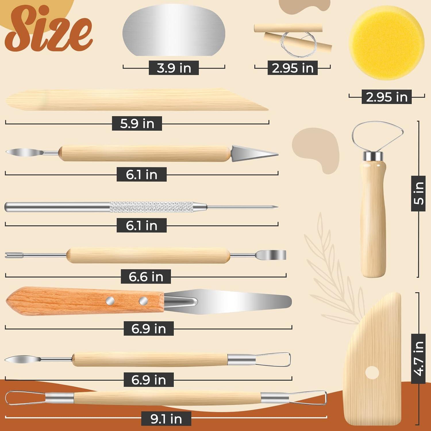 image:imageJetmore 35 Pack Clay Tools Kit Pottery Tools amp Sculpting Tools Polymer Modeling Clay Cutters Sculpture Set for Carving Ceramics Molding DIY12 Pack