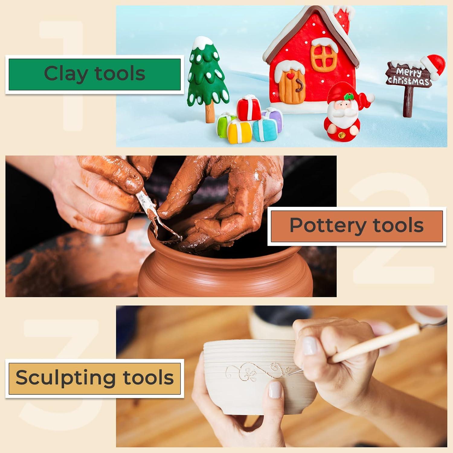 image:imageJetmore 35 Pack Clay Tools Kit Pottery Tools amp Sculpting Tools Polymer Modeling Clay Cutters Sculpture Set for Carving Ceramics Molding DIY35 Pack