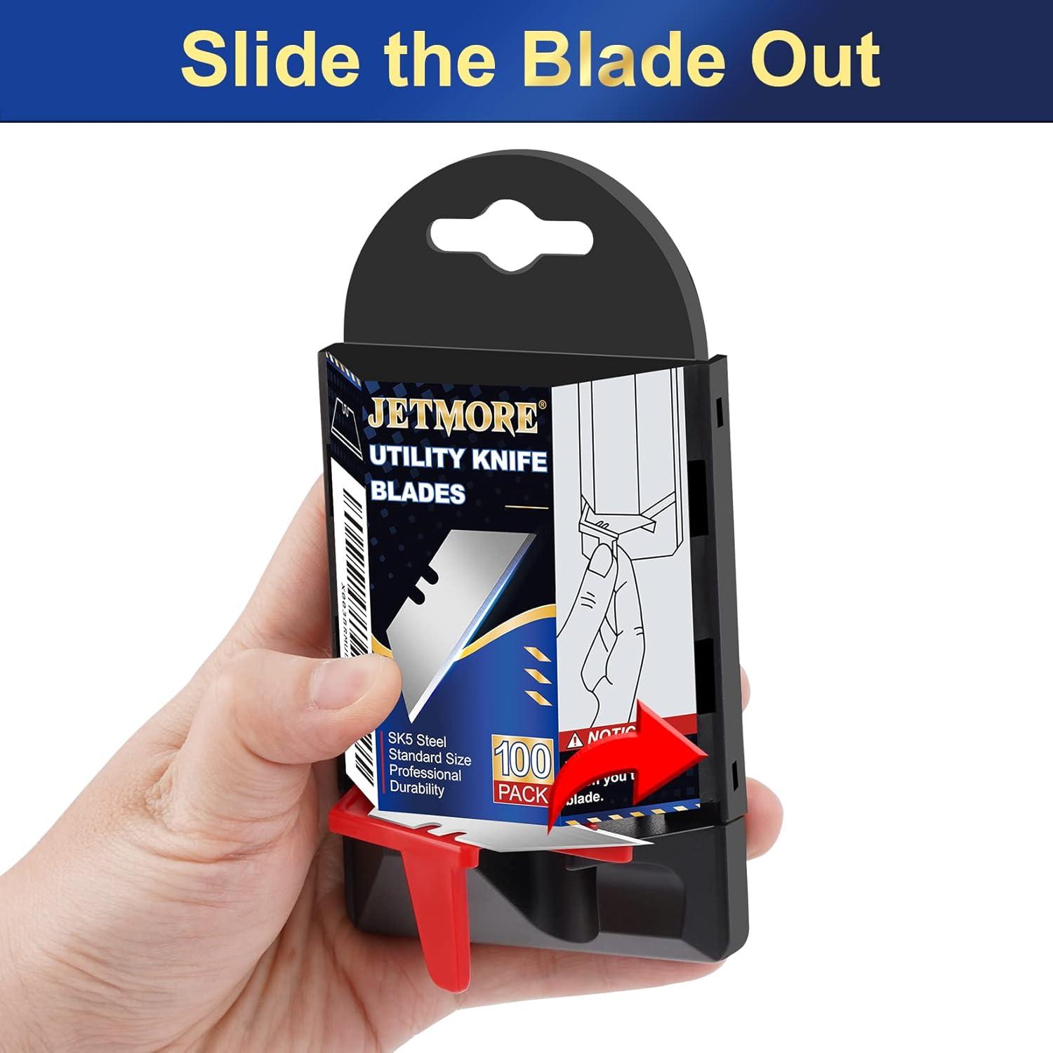 image:imageUtility Knife Blades 50 Pack Box Cutter Blades SK5 High Carbon Steel Utility Blade Standard Size Blade for Box Cutter Razor Knife Blades for Cutting100 Pack