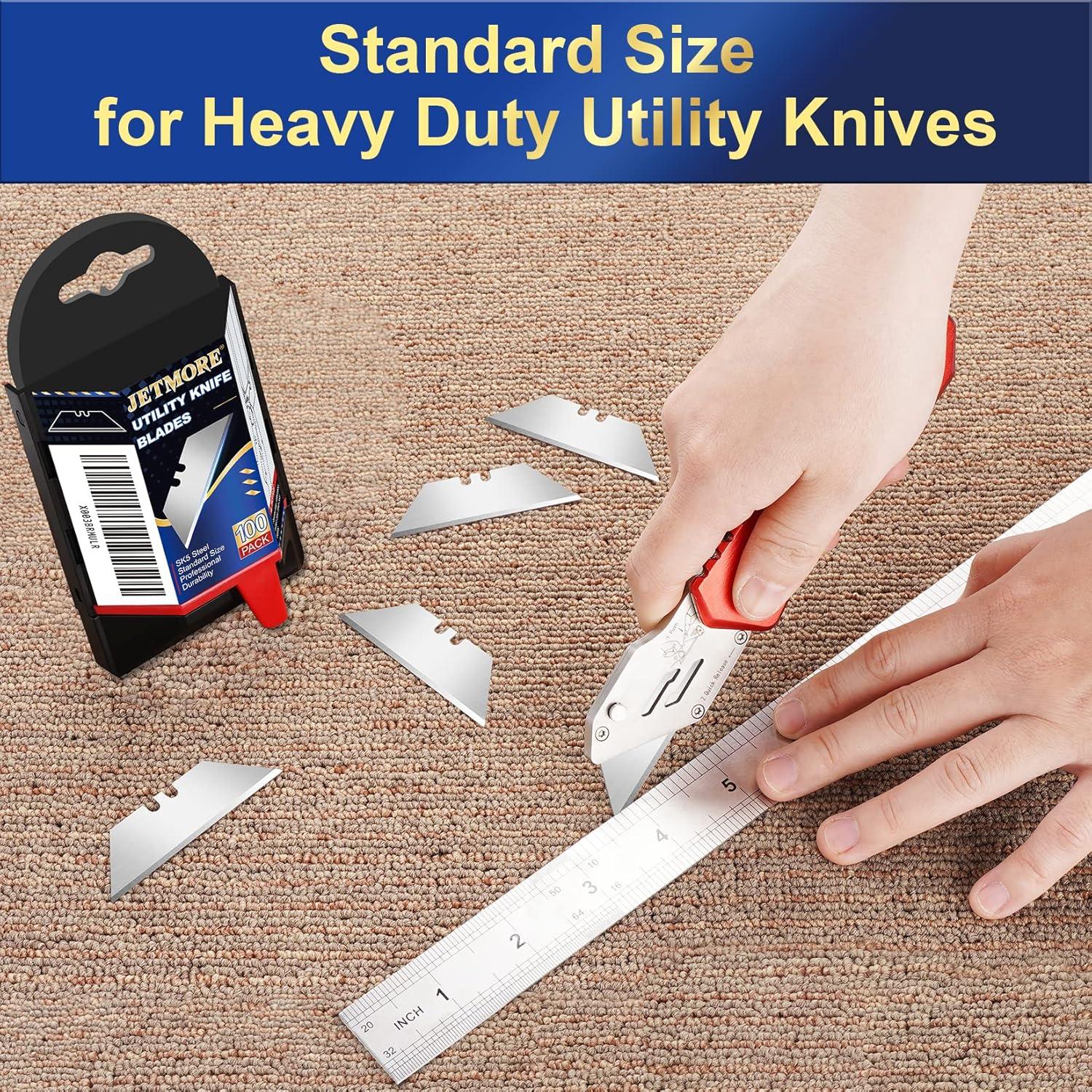 image:imageUtility Knife Blades 50 Pack Box Cutter Blades SK5 High Carbon Steel Utility Blade Standard Size Blade for Box Cutter Razor Knife Blades for Cutting100 Pack