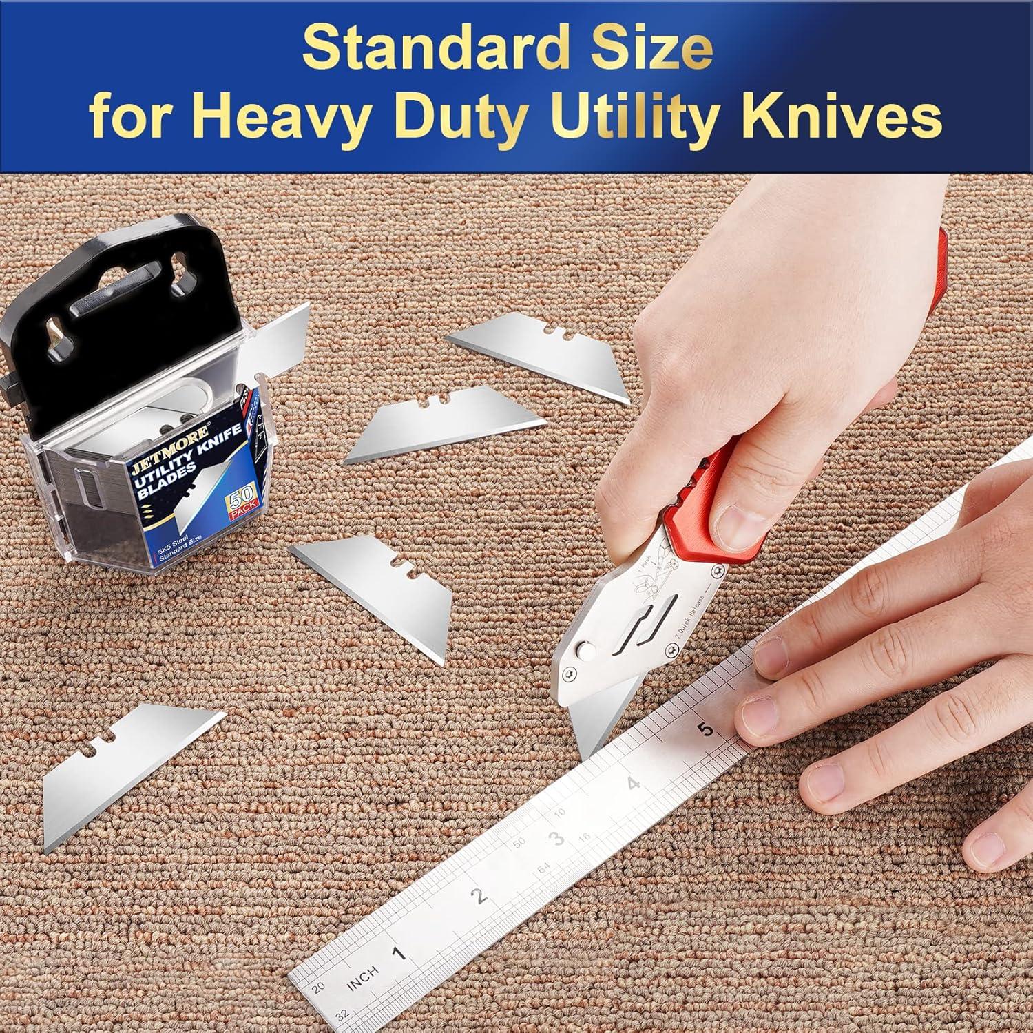 image:imageUtility Knife Blades 50 Pack Box Cutter Blades SK5 High Carbon Steel Utility Blade Standard Size Blade for Box Cutter Razor Knife Blades for Cutting50 Pack