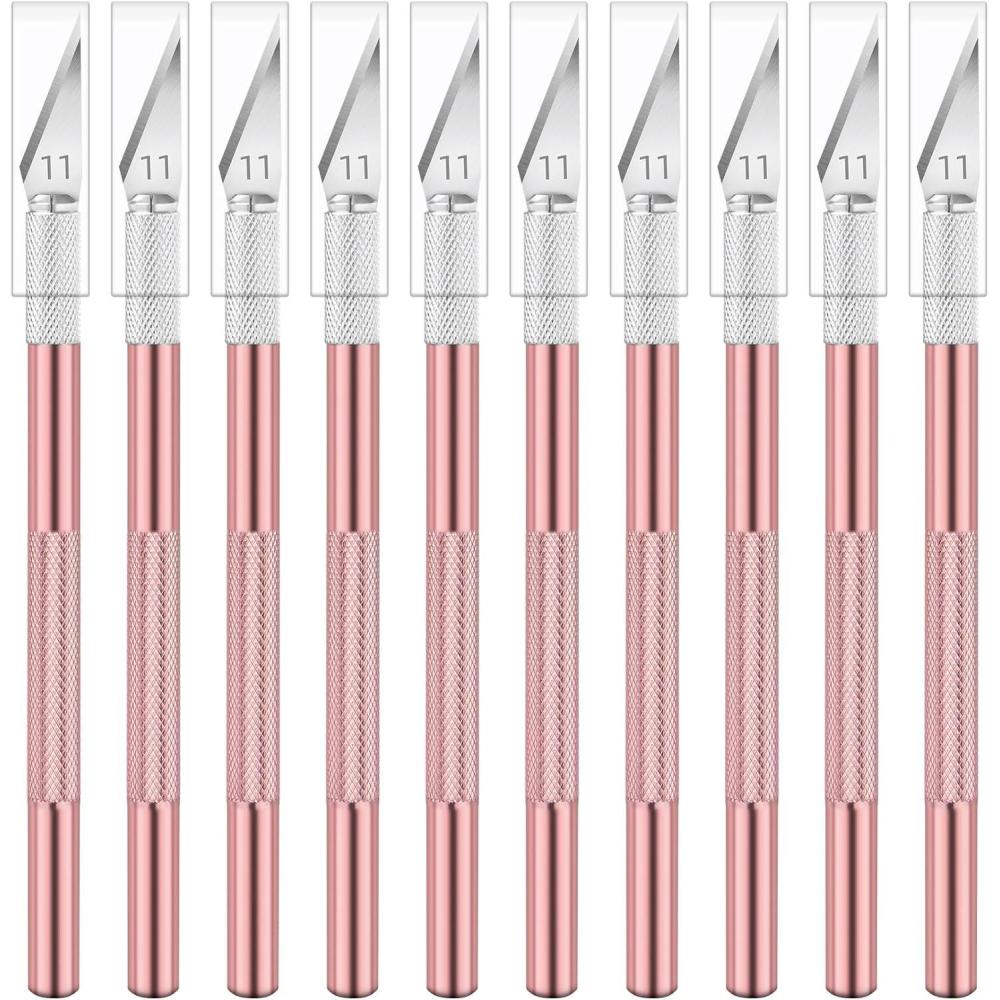 image:image10 Pack Exacto Knife Set Precision Craft Knife Hobby Knife Art Knife with Sharp Blades for Paper Cutting Carving Scrapbooking and DIY PurplePink