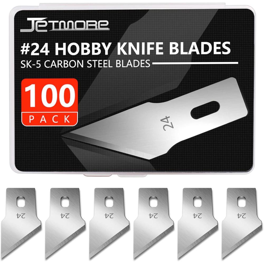 image:image100 Pack Craft Hobby Blades 2 Craft Knife Blades Refill Hobby Knife Replacement Blade with Storage Box for Art and Crafting Scrapbooking Supplies Cutting Caving Stencil24