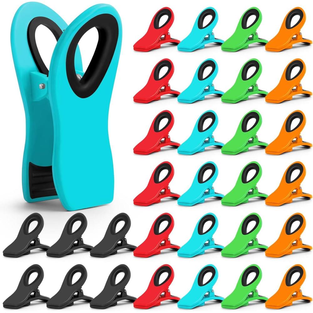image:image12 Pack Chip Clips Bag Clips Magnetic Bag Clip for Food Storage Heavy Duty Plastic Food Clip for Chips Snack Kitchen Refrigerator Garden Sewing Fabric Clothes Pins30 Packmr1