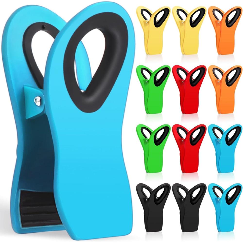 image:image16 Pack Chip Clips Bag Clips Office Paper Clamps Multicolor Magnetic Clip for Food Packages Multipurpose Plastic Clip for Food Snack Refrigerator Kitchen Paper Binder Clips12 Pack