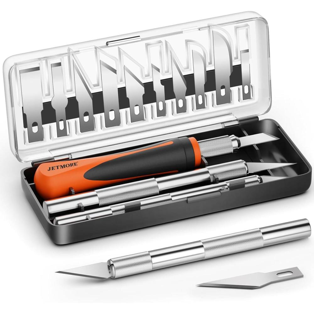 image:image16 Pcs Exacto Knife Set 3 Craft Knife and 13 SK5 Steel Blades Precision Hobby Knife for Carving Modeling DIY Scrapbooking and Art ProjectsOrange