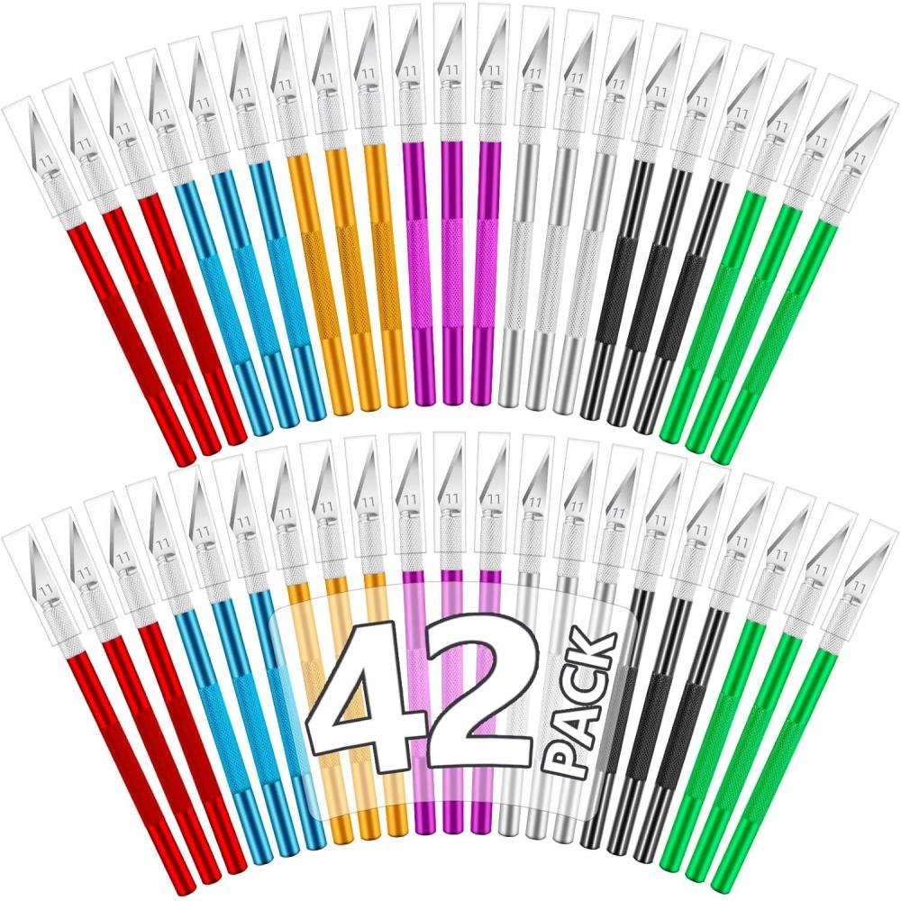 image:image24 Pack Exacto Knife Set Craft Knife Precision Hobby Knife Kit for DIY Cutting Pumpkin Carving Trimming ScrapbookingMulticolor
